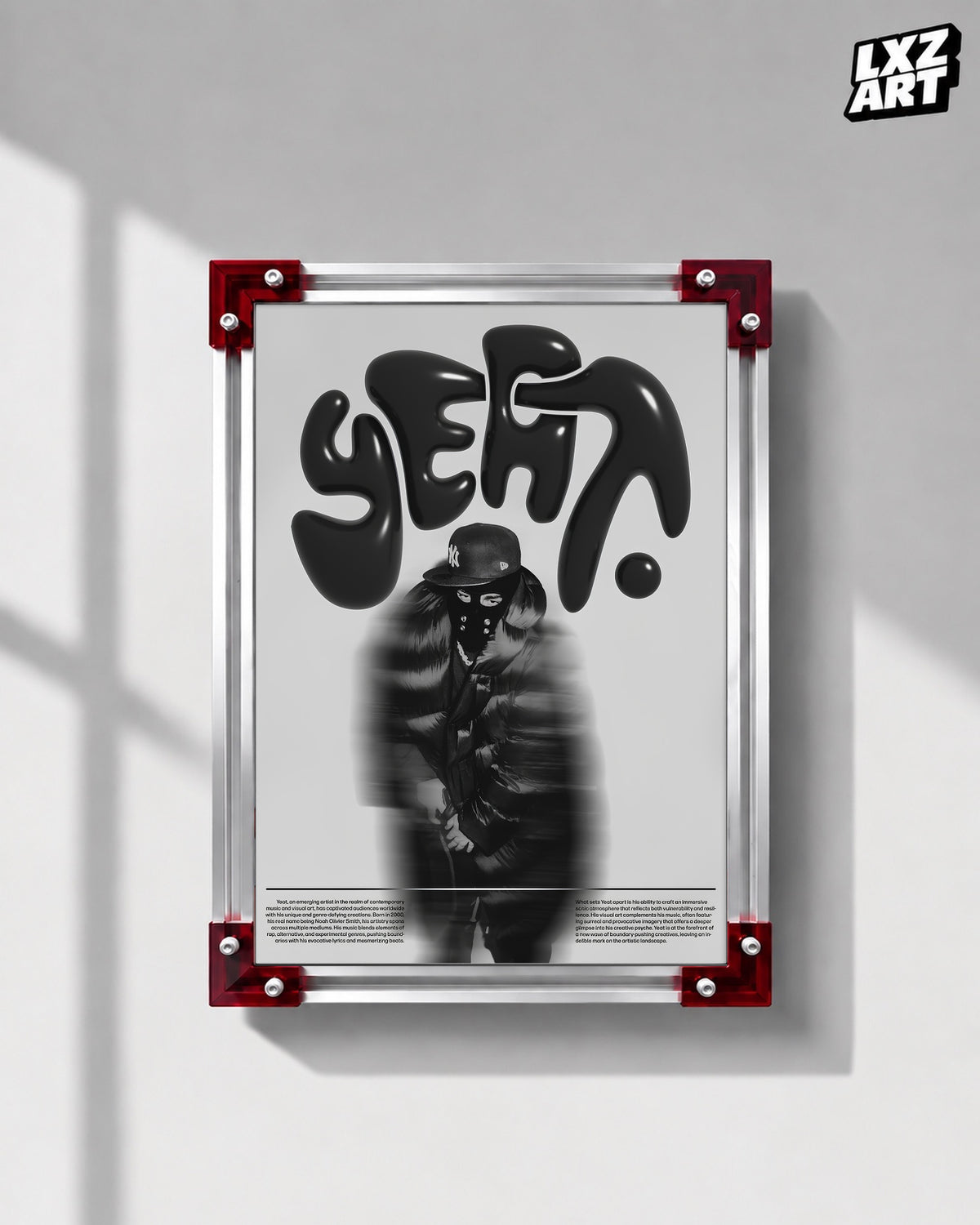 Yeat Minimal Graphic Poster | Unframed Bedroom Wall Art — LXZART display 1; frame not included