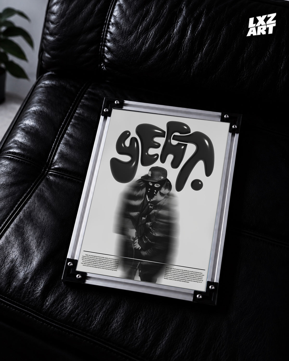 Yeat Minimal Graphic Poster | Unframed Bedroom Wall Art — LXZART display 2; frame not included