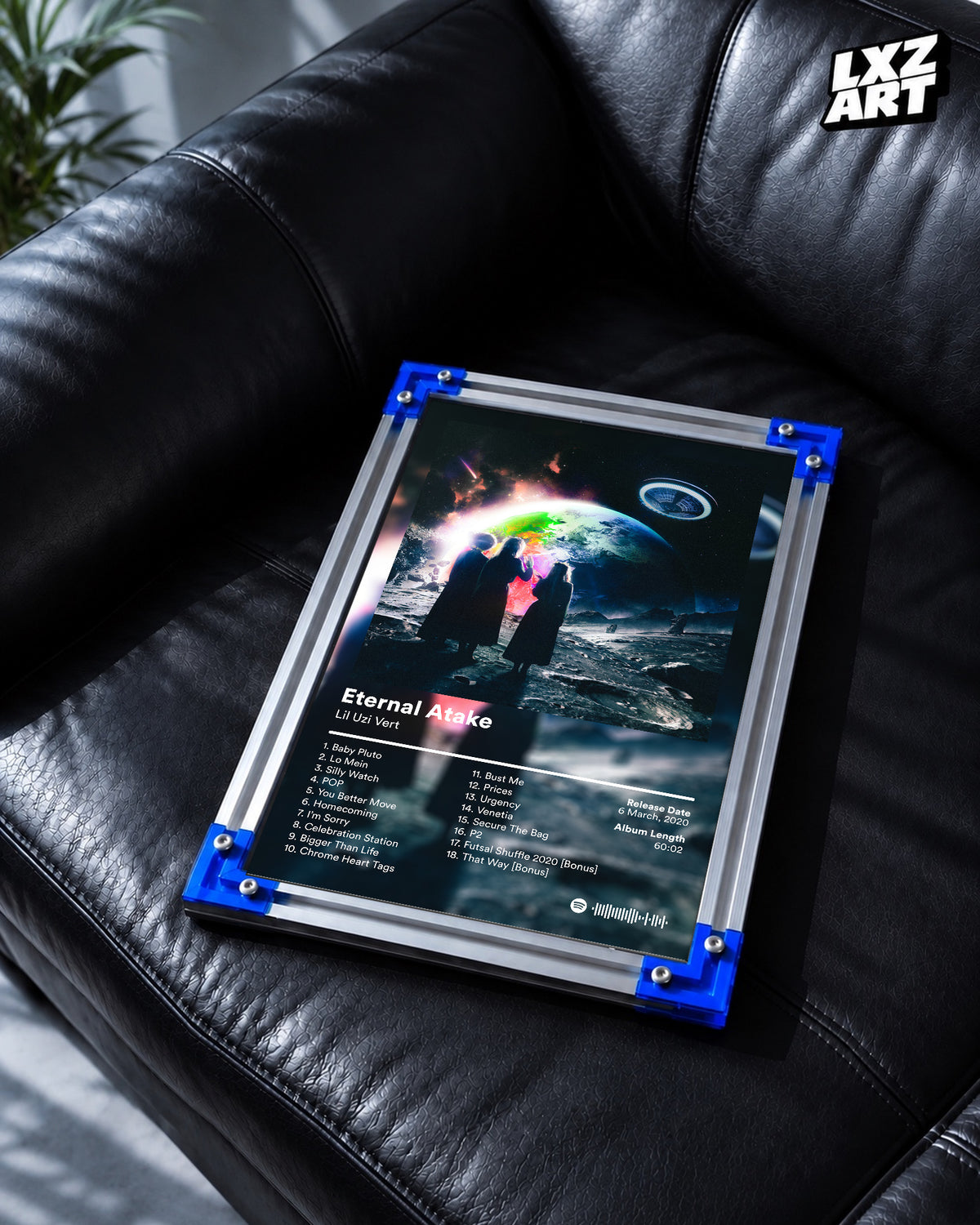 Lil Uzi Vert Eternal Atake Album Poster — LXZART display 2; frame not included