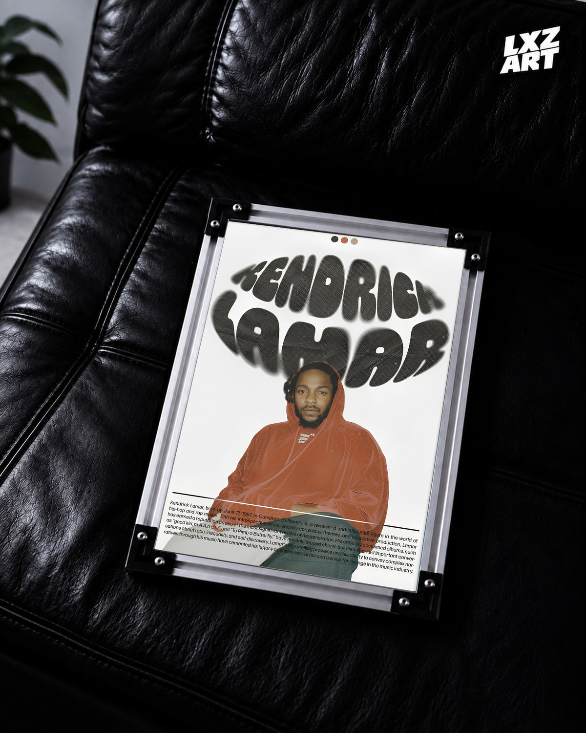 Kendrick Lamar Artist Portrait Poster | Unframed Hip Hop Wall Art — LXZART display 2; frame not included