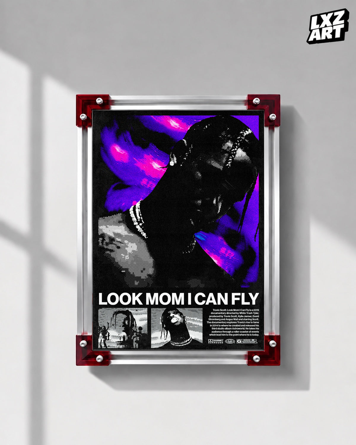 Travis Scott Look Mom I Can Fly Poster | Unframed Hip Hop Wall Art — LXZART display 1; frame not included