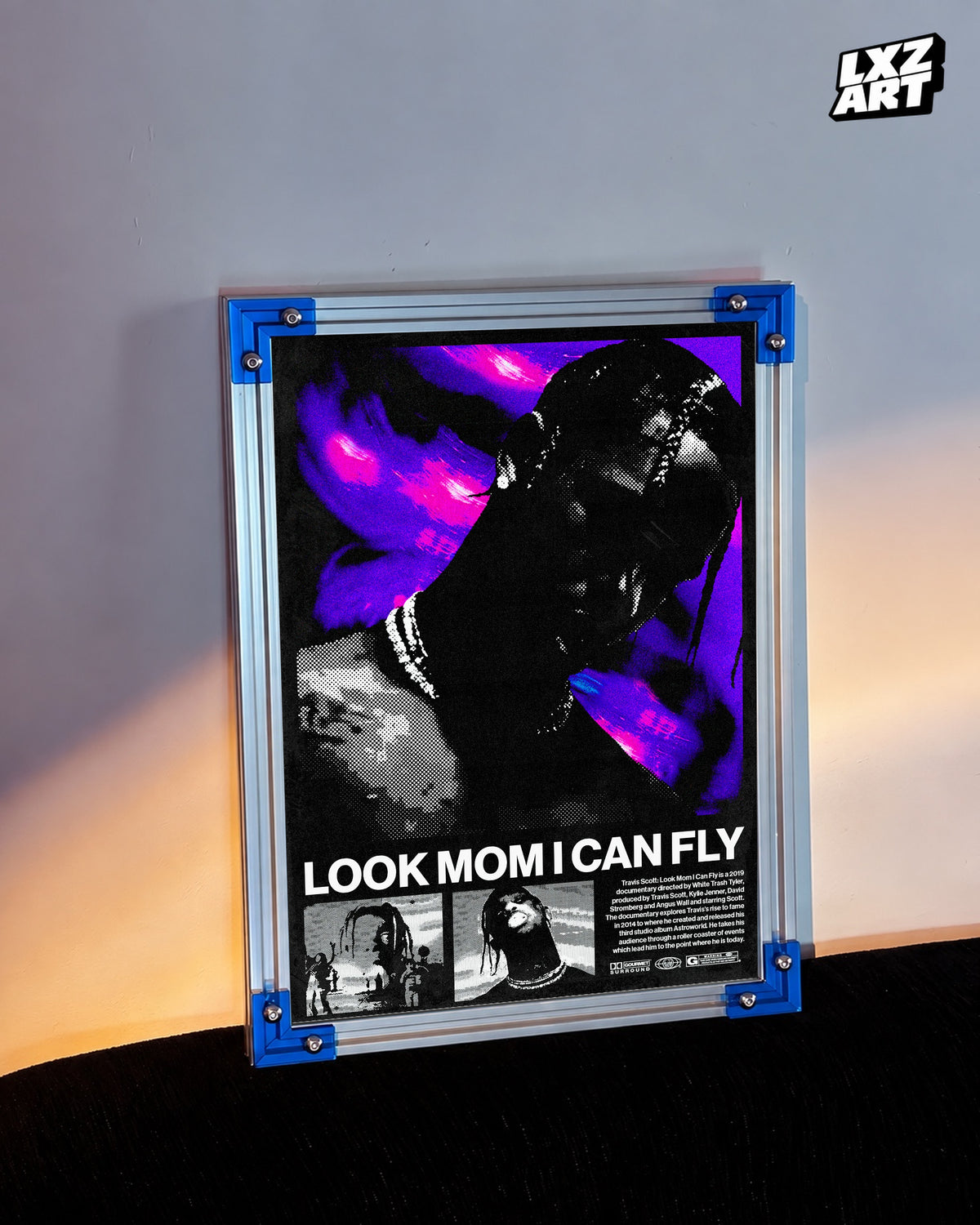 Travis Scott Look Mom I Can Fly Poster | Unframed Hip Hop Wall Art — LXZART display 3; frame not included