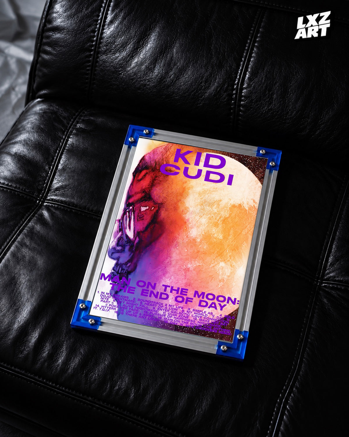 Kid Cudi Man On The Moon Og Poster — LXZART display 2; frame not included