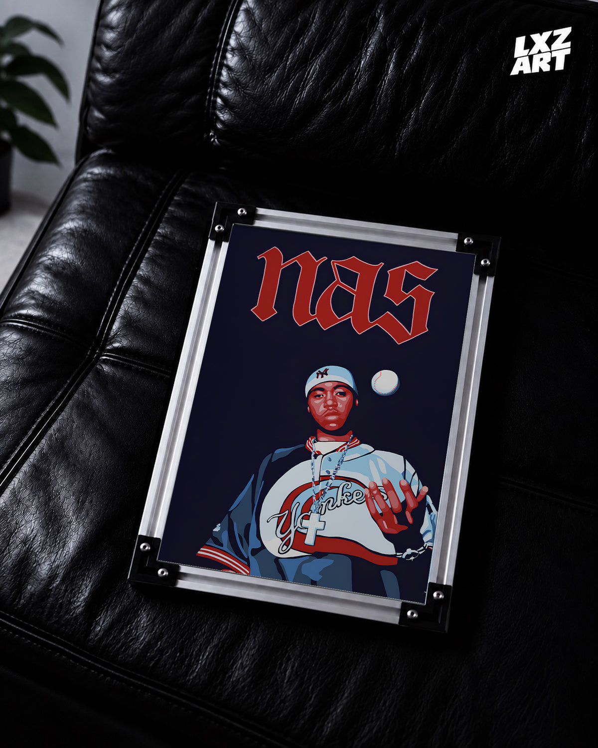 Nas Portrait Poster | Unframed Bedroom Wall Art — LXZART display 2; frame not included