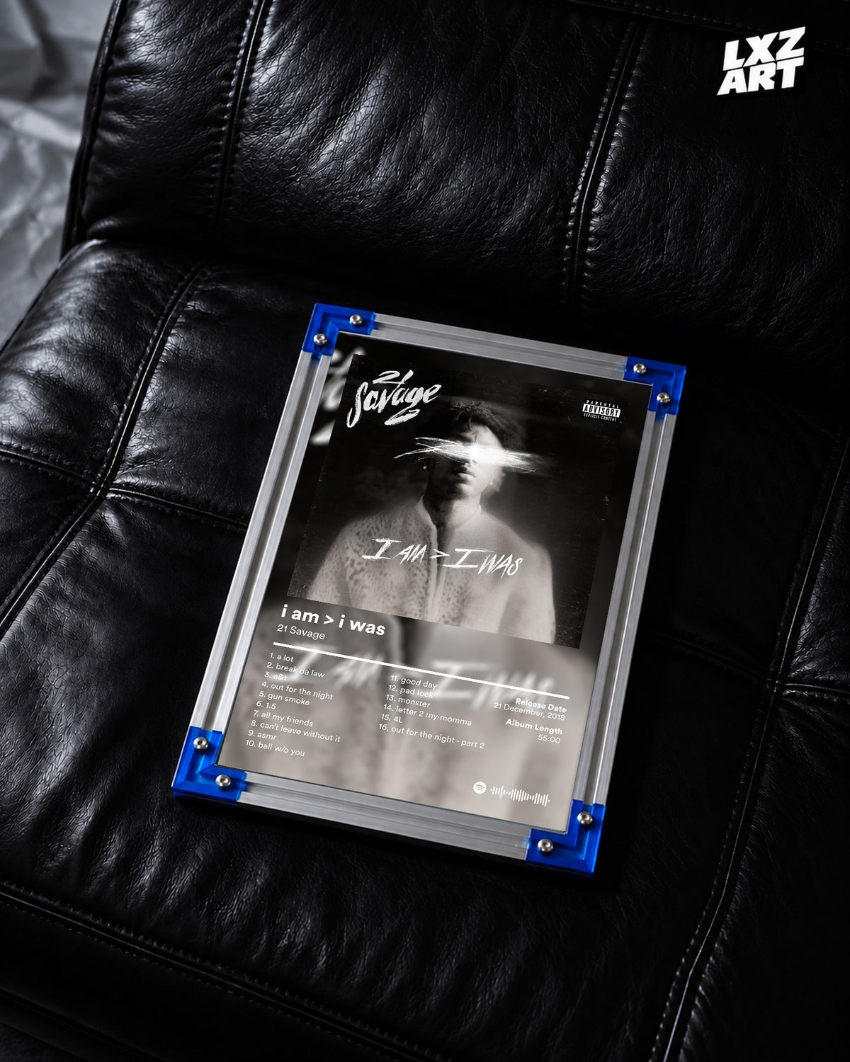 21 Savage I Am > I Was Album Poster | Unframed Bedroom Wall Art — LXZART display 2; frame not included