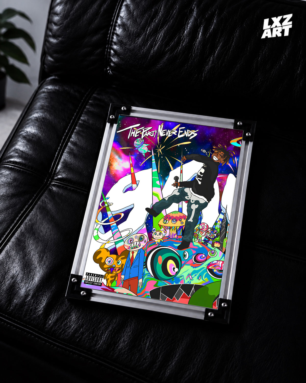 Juice WRLD The Party Never Ends Poster | Alt Edition | Unframed Bedroom Wall Art — LXZART display 2; frame not included