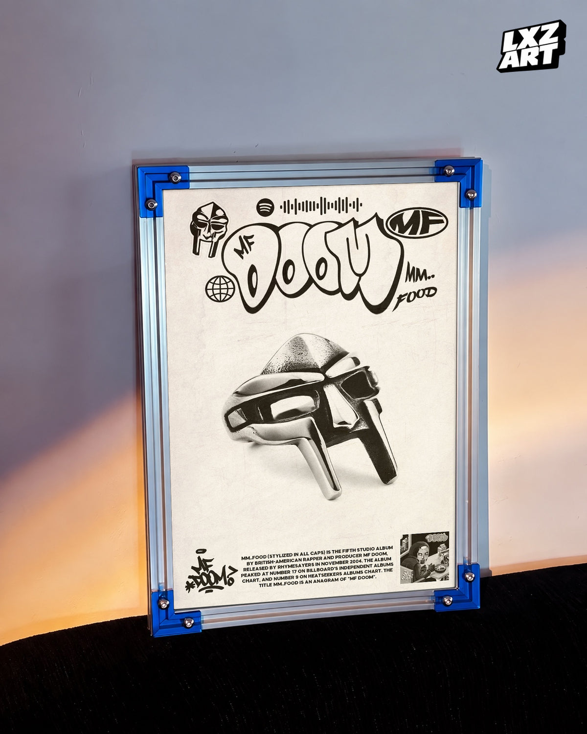 MF DOOM MM..FOOD Album Poster | Unframed Bedroom Wall Art — LXZART display 3; frame not included