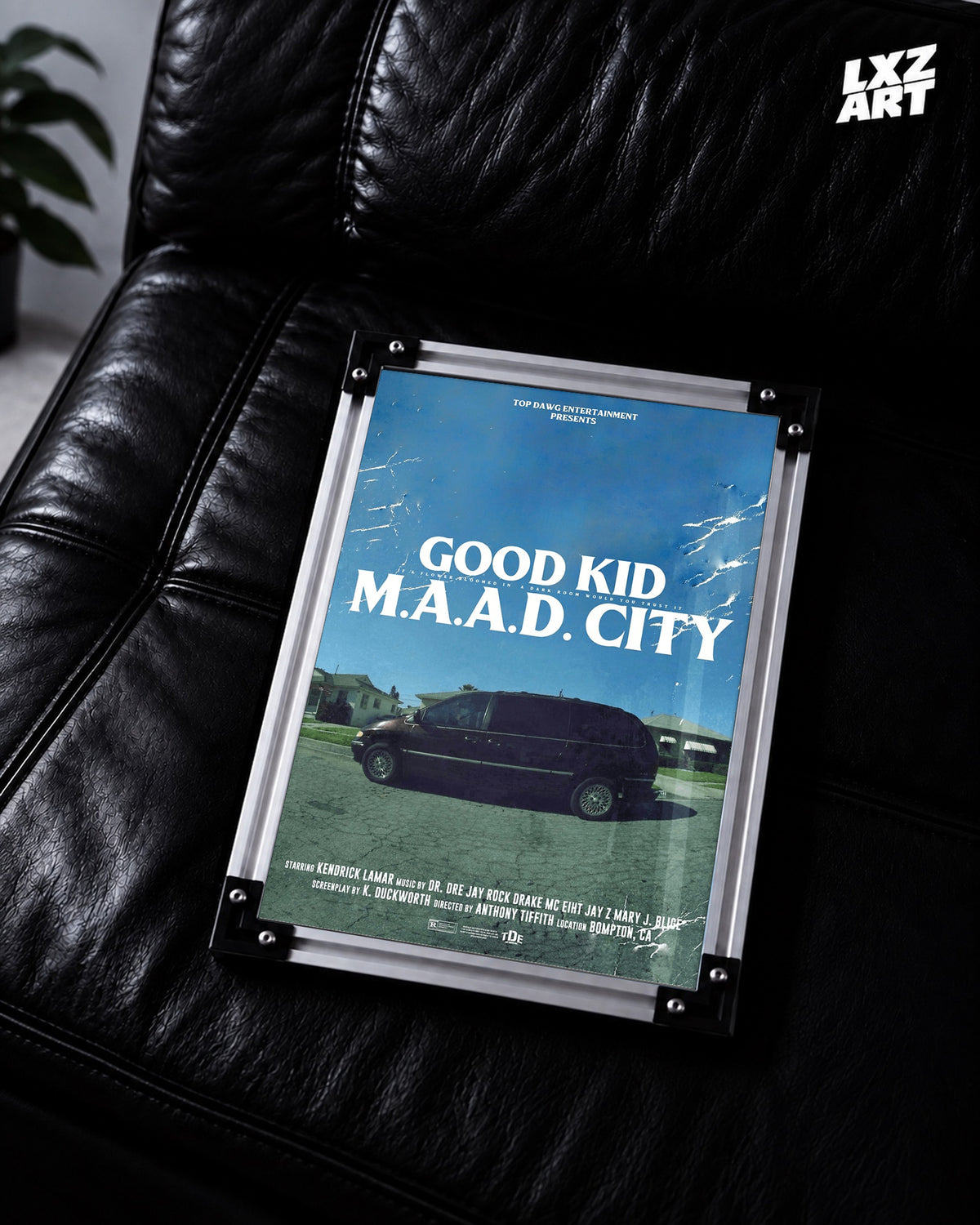 Kendrick Lamar good kid, m.A.A.d city Movie Poster | Unframed Hip Hop Wall Art — LXZART display 2; frame not included