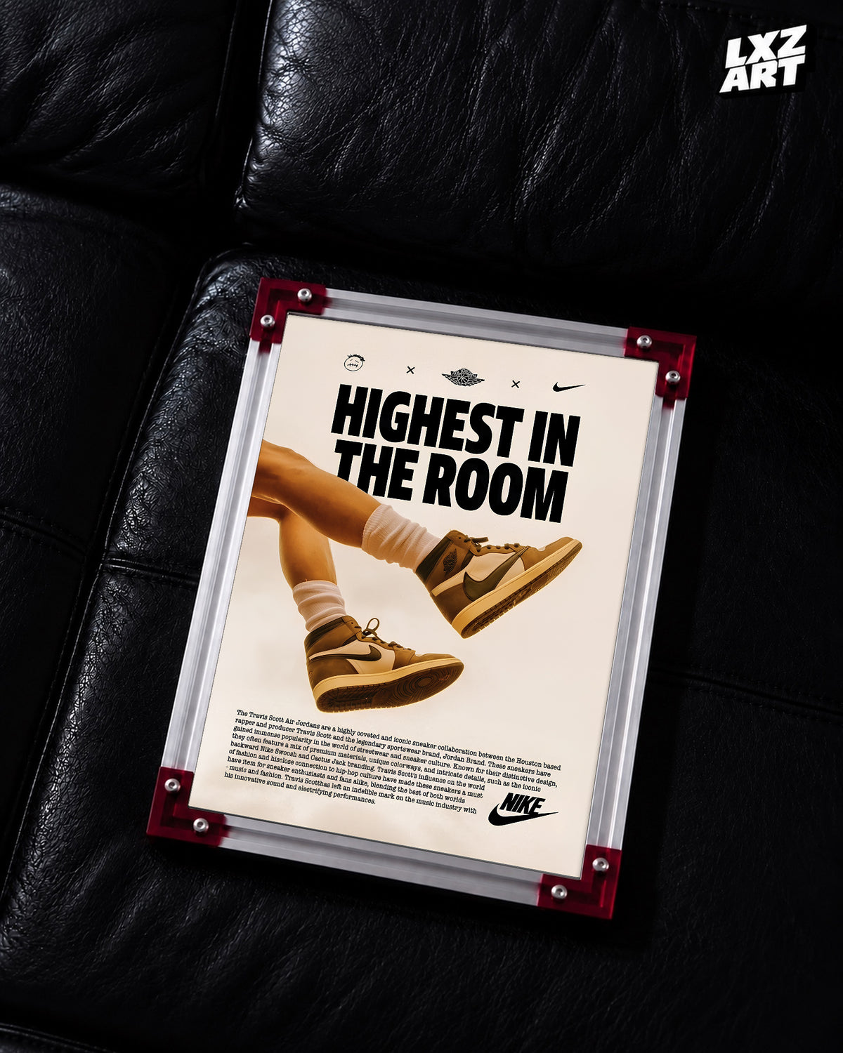 Travis Scott Highest In The Room Sneaker Poster | Unframed Hip Hop Wall Art — LXZART display 2; frame not included