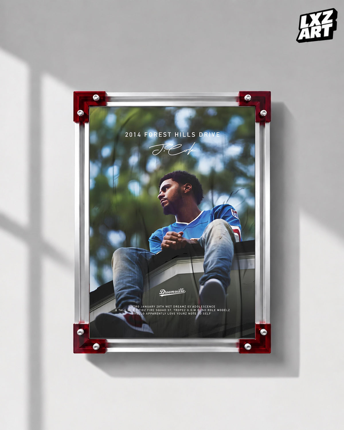 J. Cole Forest Drive Signature Poster — LXZART display 1; frame not included