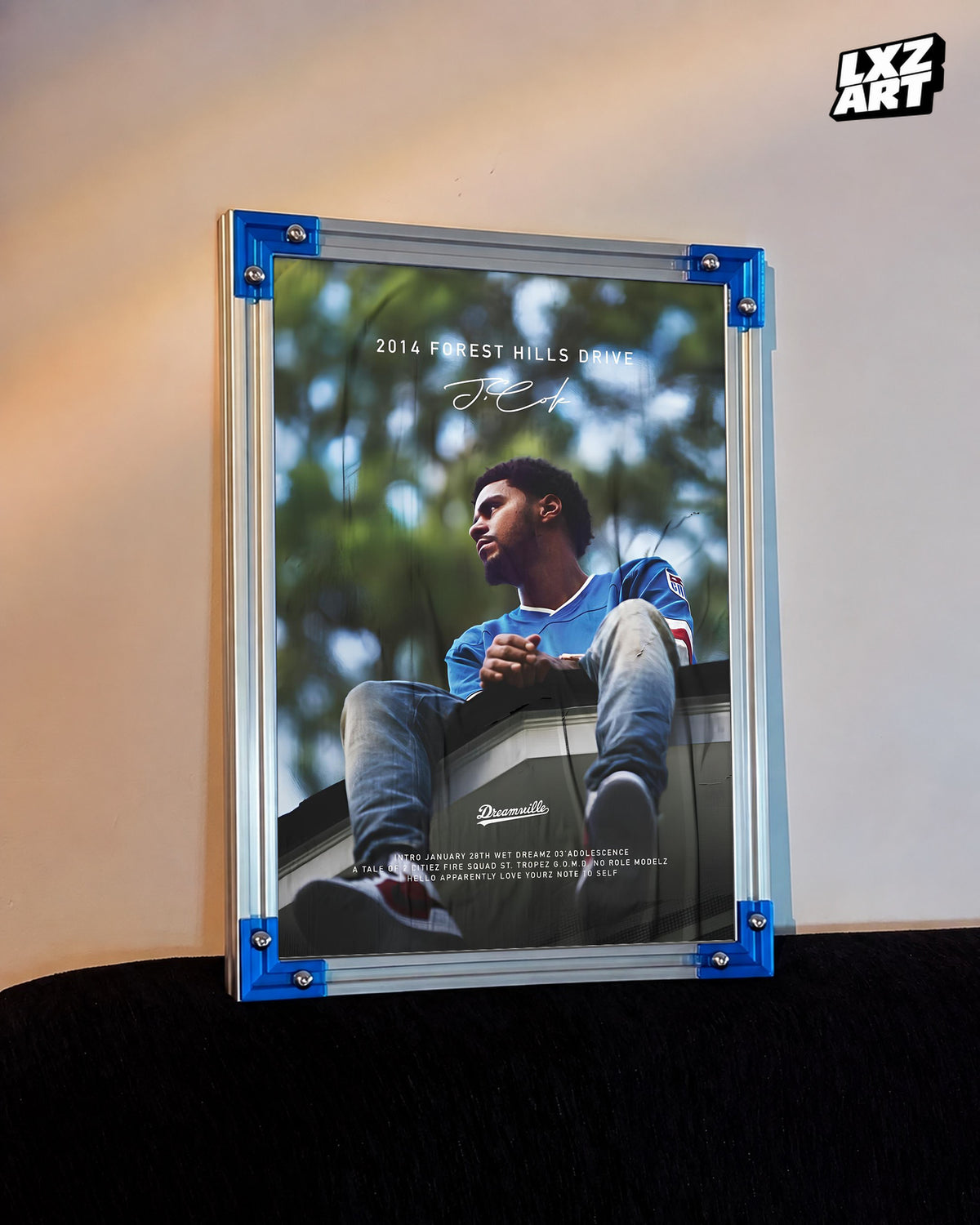 J. Cole Forest Drive Signature Poster — LXZART display 3; frame not included
