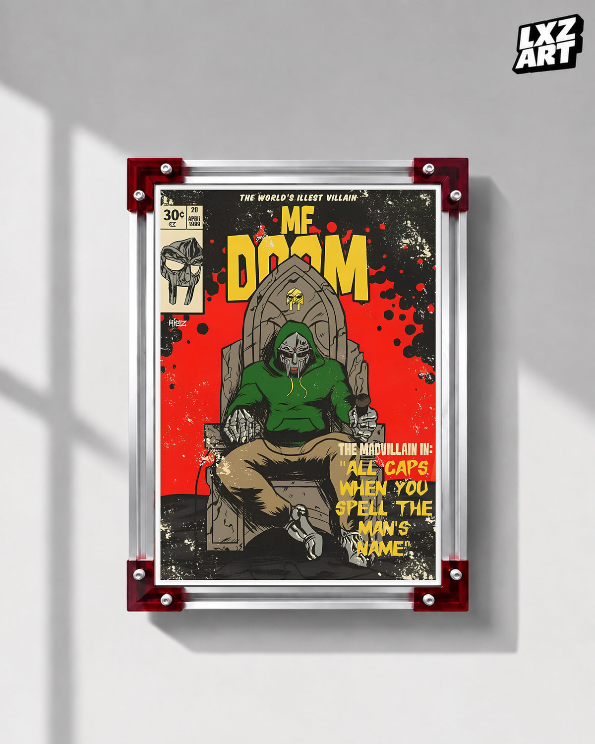 MF DOOM All Caps Poster | Unframed Bedroom Wall Art — LXZART display 1; frame not included