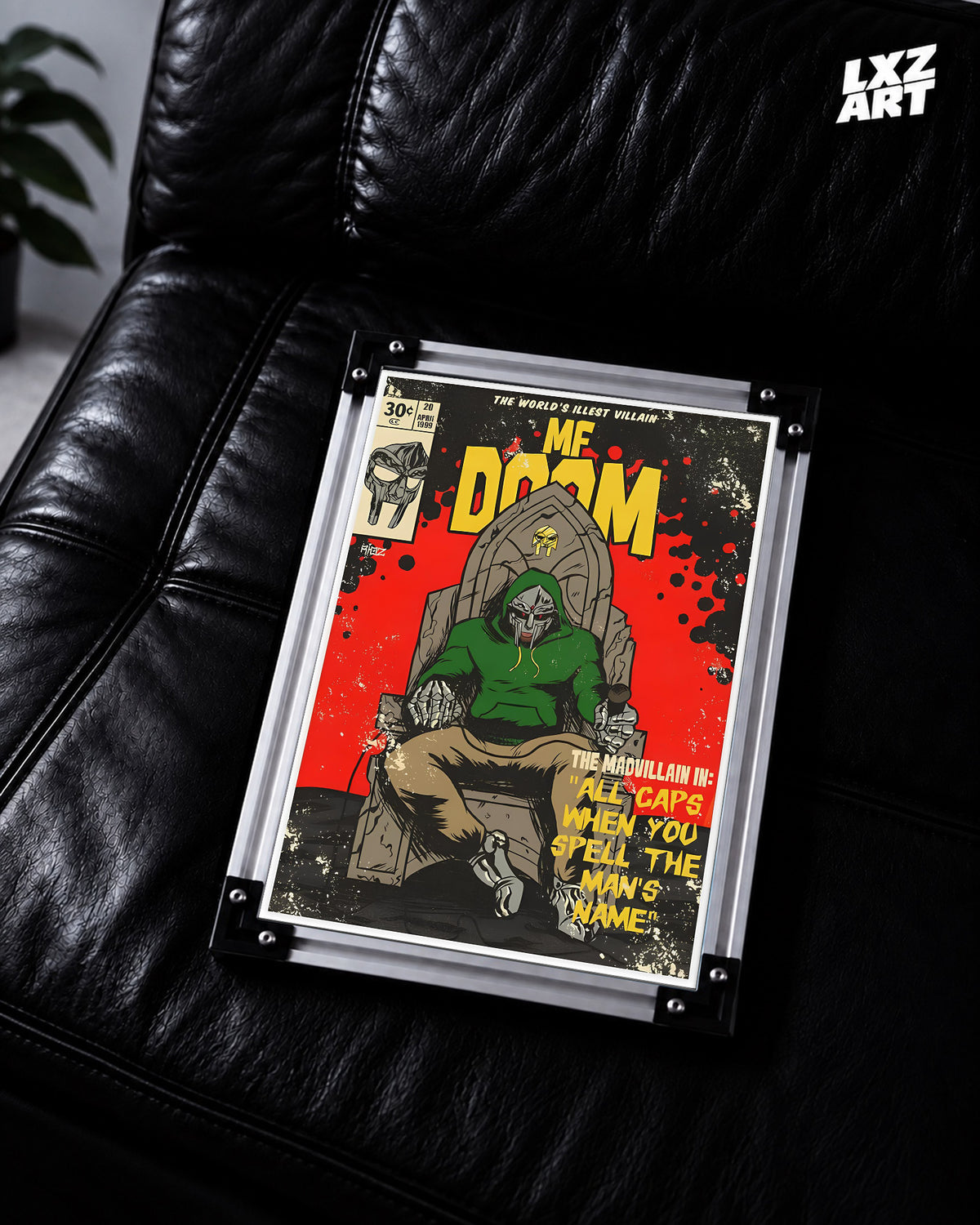 MF DOOM All Caps Poster | Unframed Bedroom Wall Art — LXZART display 2; frame not included