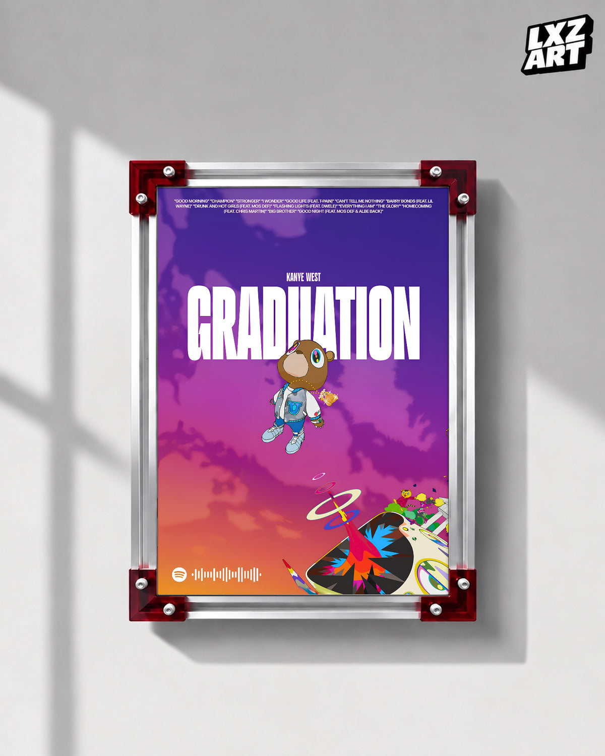Kanye West Graduation Album-Inspired Poster | Unframed Hip Hop Wall Art — LXZART display 1; frame not included
