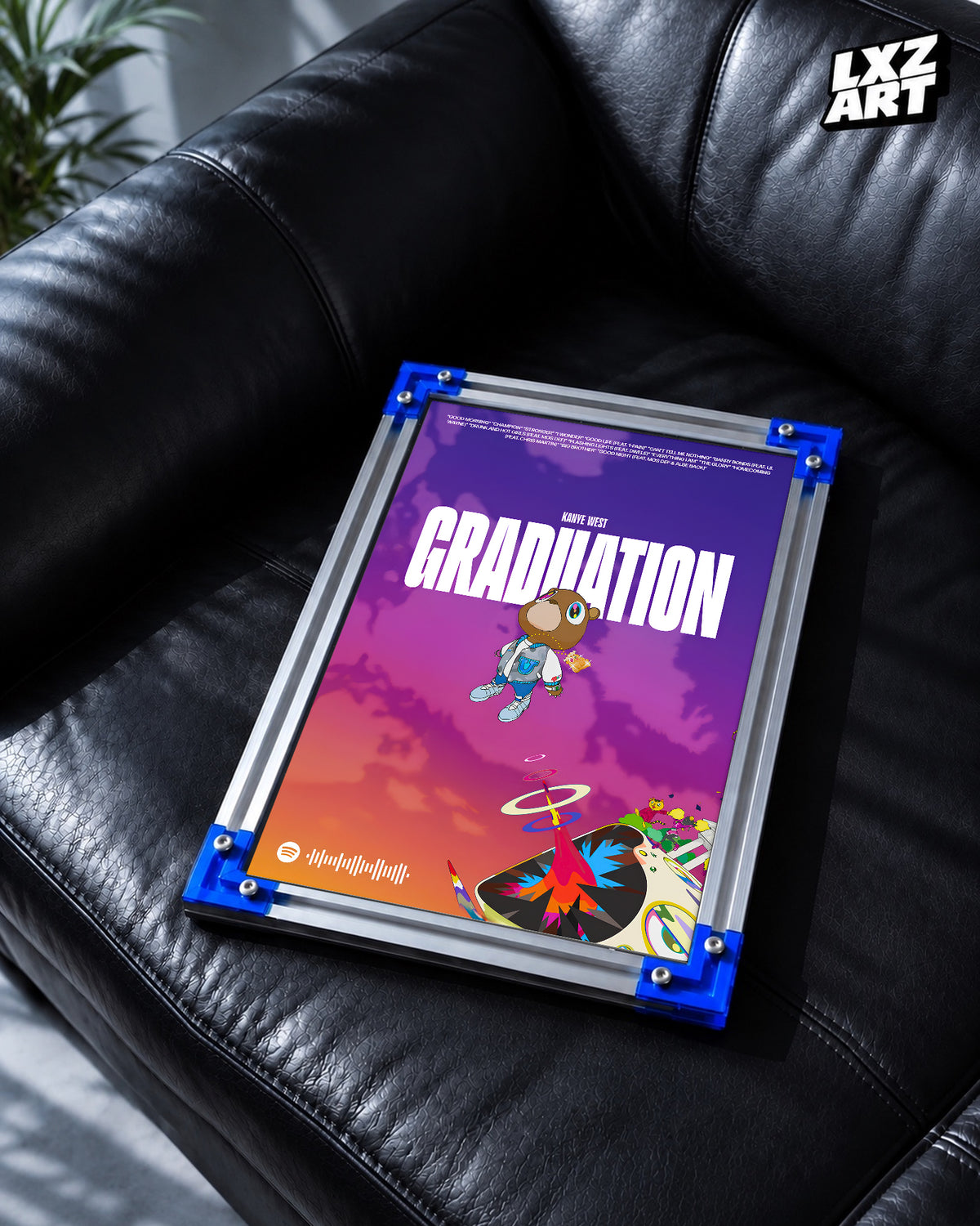 Kanye West Graduation Album-Inspired Poster | Unframed Hip Hop Wall Art — LXZART display 2; frame not included