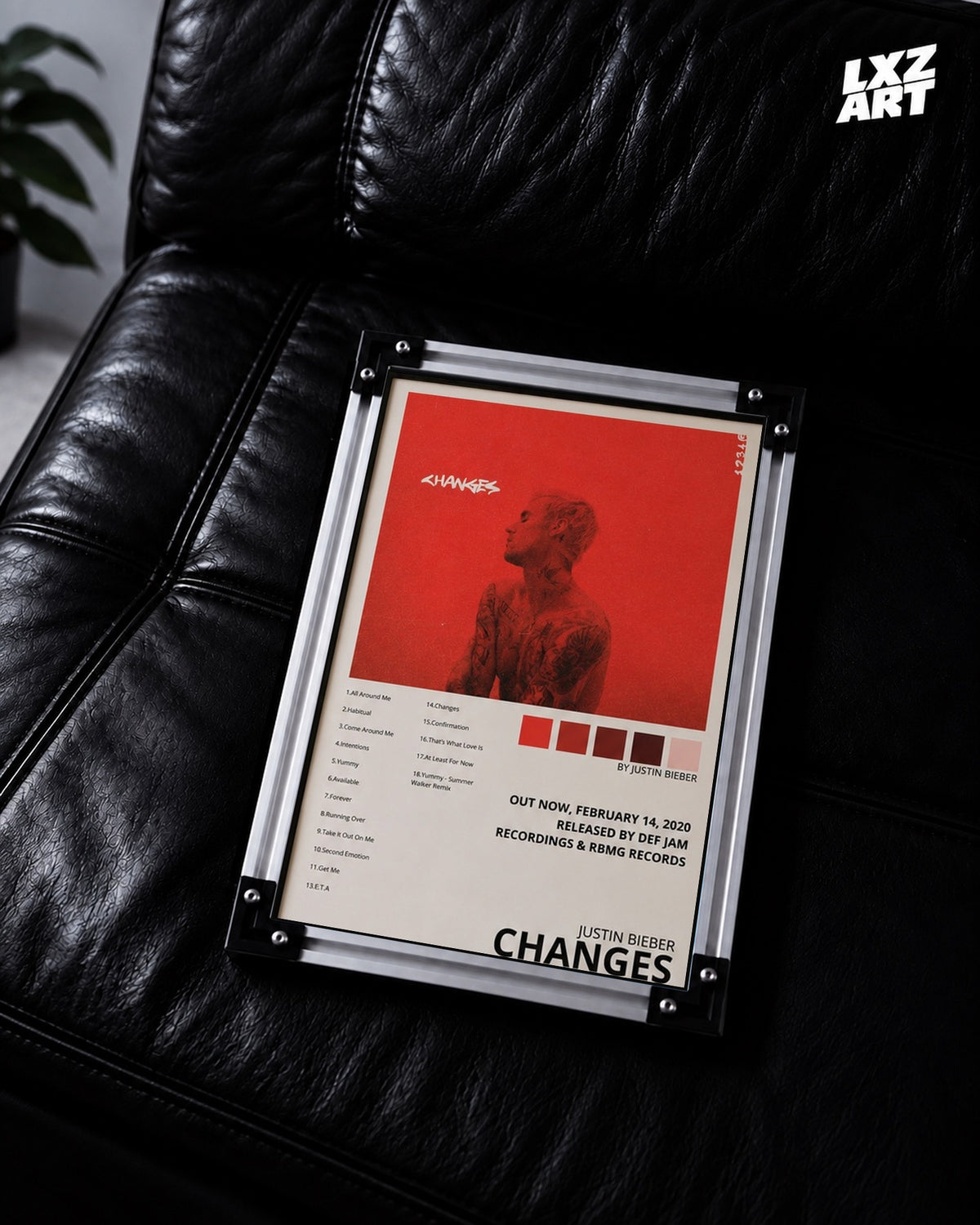Justin Bieber Changes Album Poster | Waterproof Non-Woven Fabric Wall Art Print — LXZART display 2; frame not included