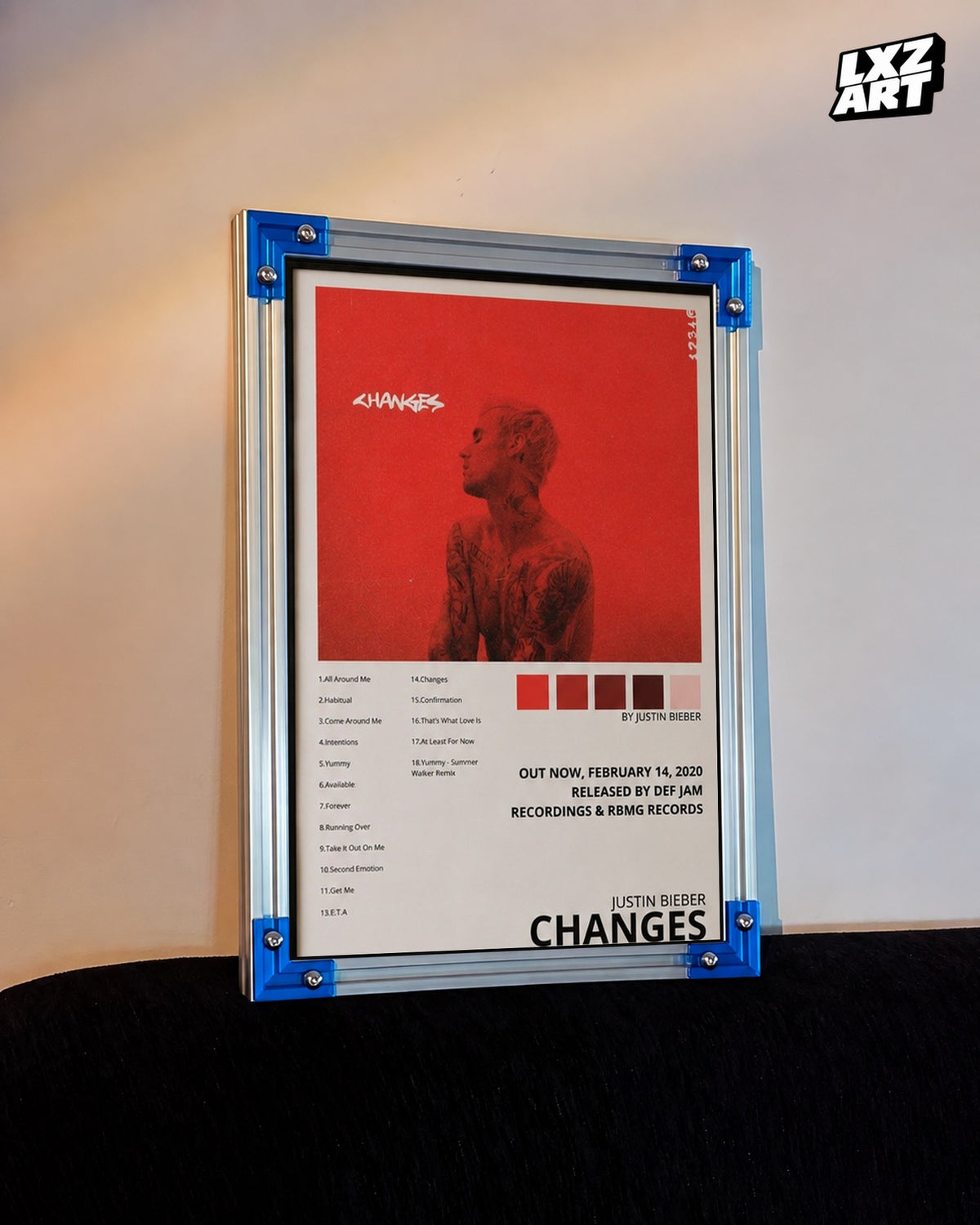 Justin Bieber Changes Album Poster | Waterproof Non-Woven Fabric Wall Art Print — LXZART display 3; frame not included