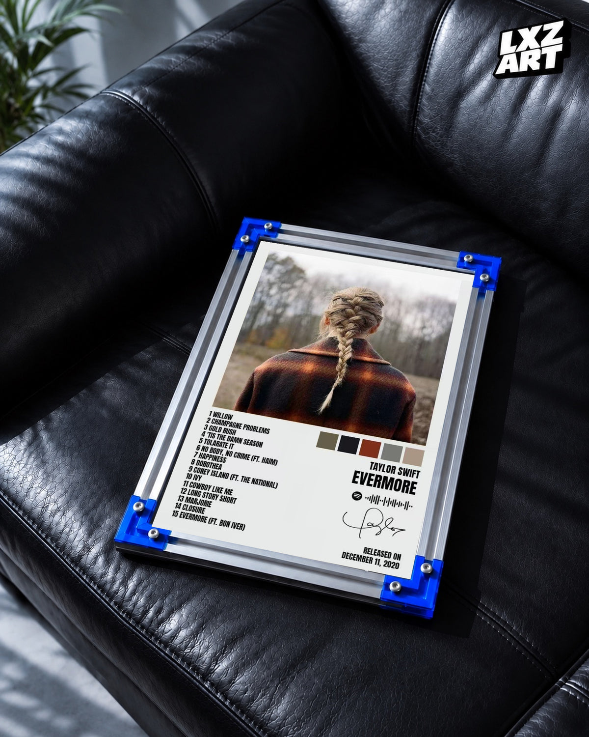 Taylor Swift evermore Tracklist Poster | Unframed Bedroom Wall Art — LXZART display 2; frame not included