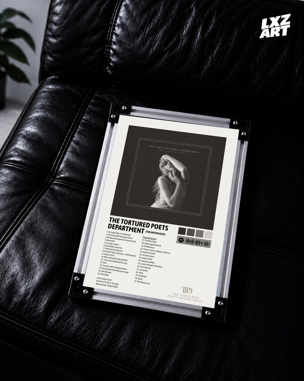 Taylor Swift The Tortured Poets Department The Anthology Tracklist Poster | Unframed Bedroom Wall Art — LXZART display 2; frame not included