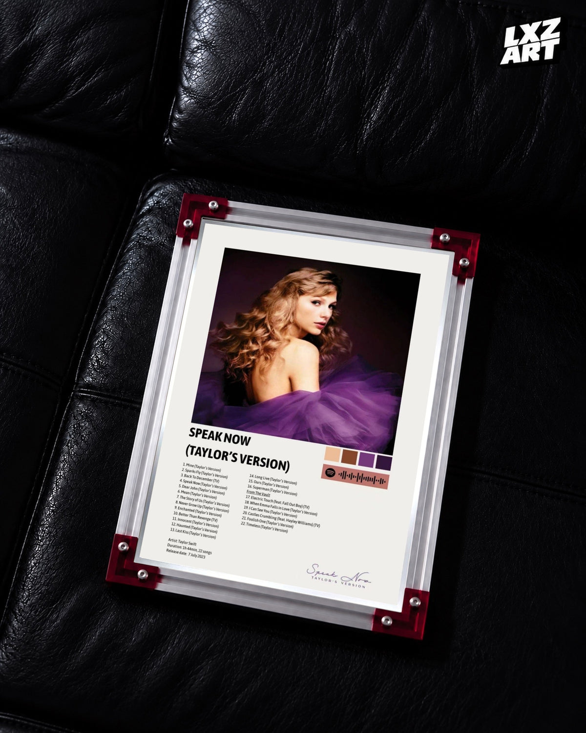Taylor Swift Speak Now Taylor's Version Tracklist Poster | Unframed Bedroom Wall Art — LXZART display 2; frame not included