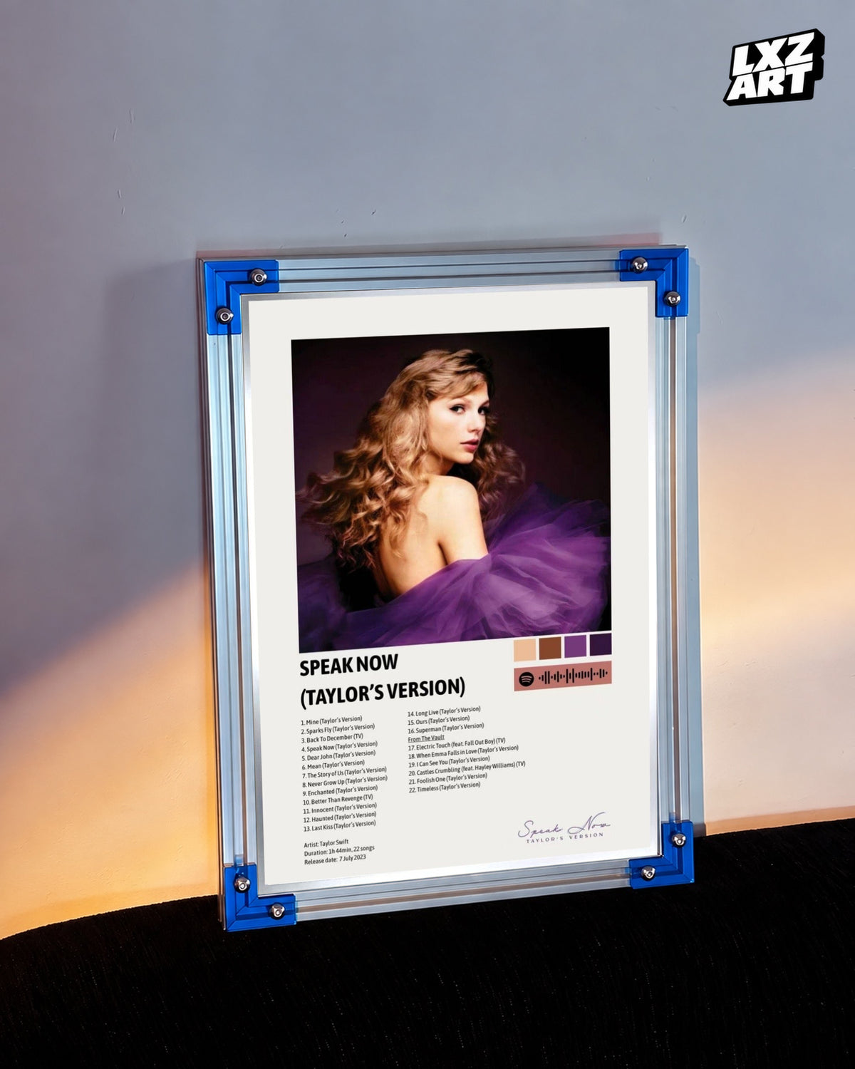 Taylor Swift Speak Now Taylor's Version Tracklist Poster | Unframed Bedroom Wall Art — LXZART display 3; frame not included