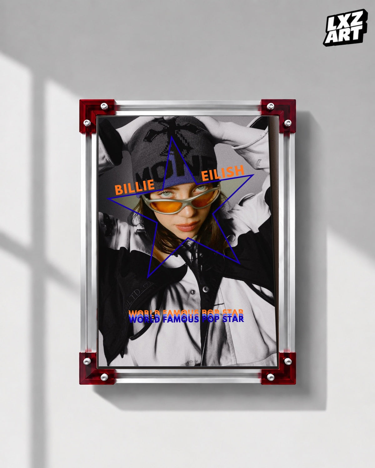 Billie Eilish Graphic Star Portrait Poster | Unframed Bedroom Wall Art — LXZART display 1; frame not included