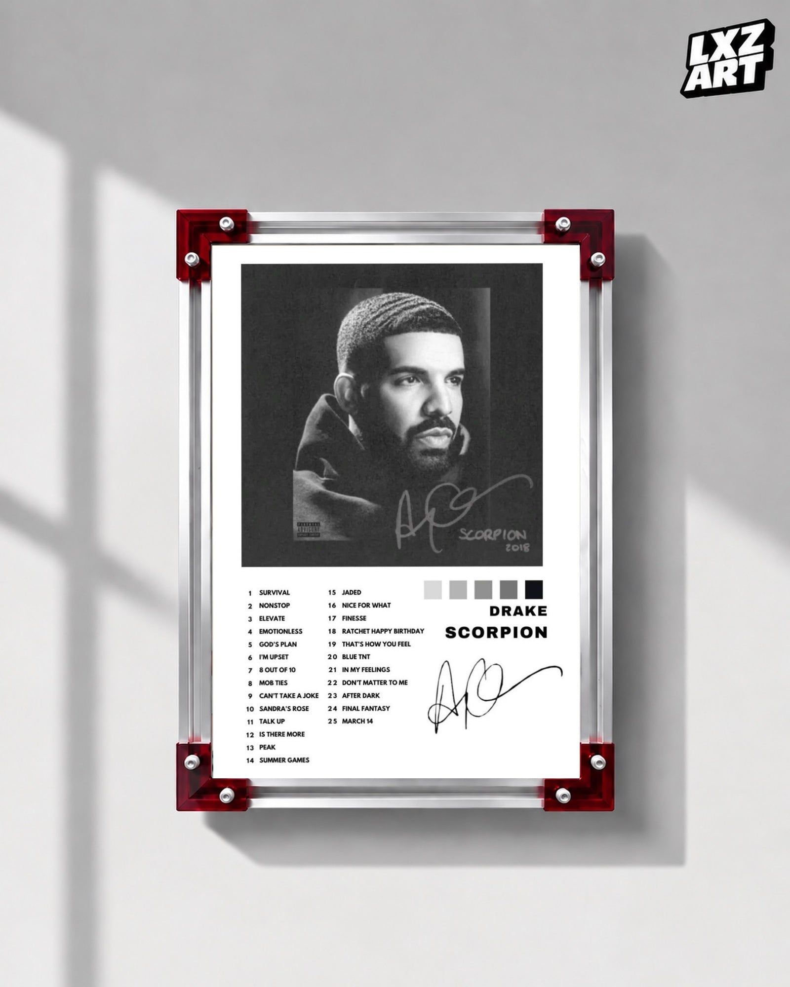 Drake Scorpion Album Tracklist Poster | LXZART