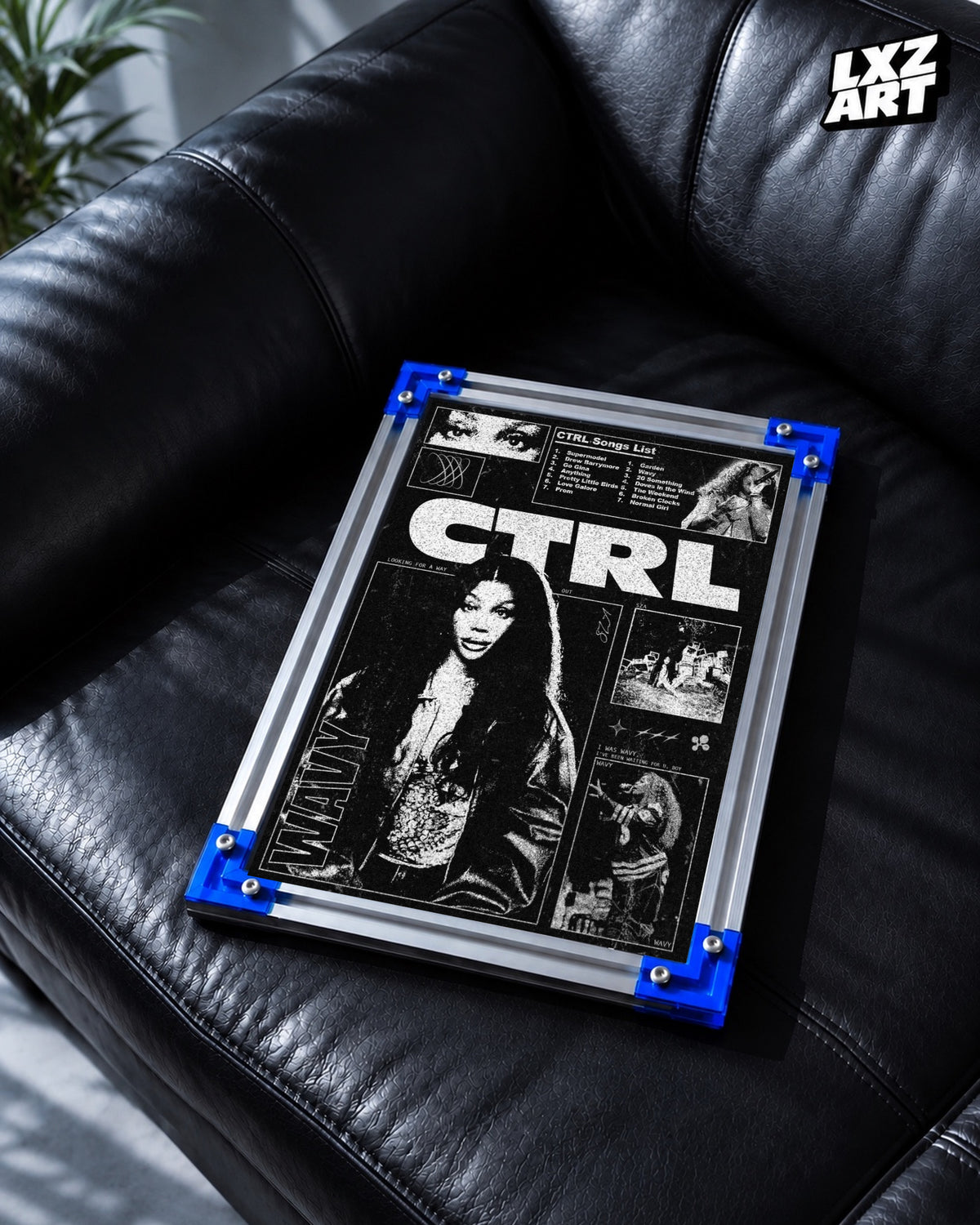 SZA Ctrl Tracklist Poster | Unframed Bedroom Wall Art — LXZART display 2; frame not included
