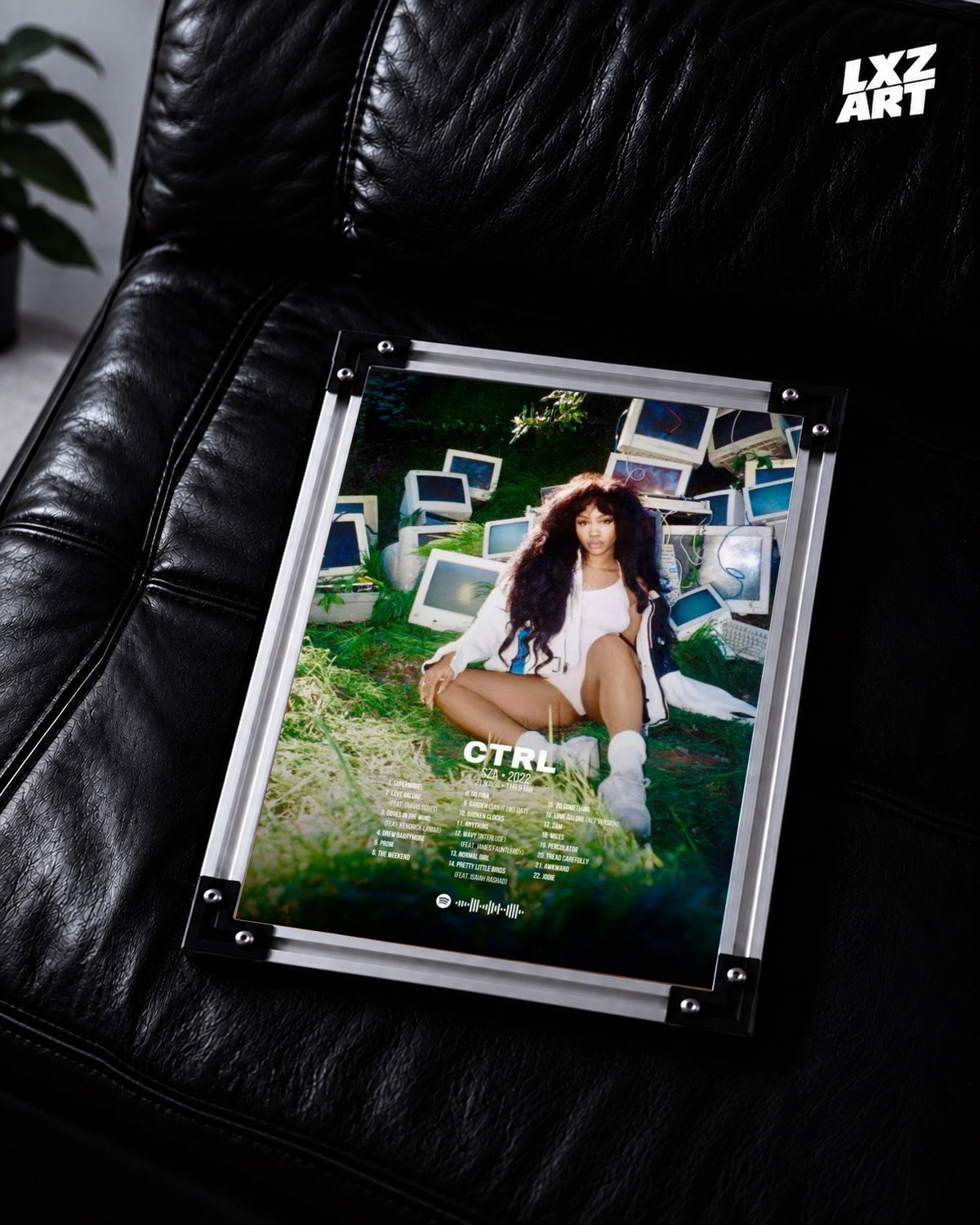 SZA Ctrl Tracklist Poster | Unframed Bedroom Wall Art — LXZART display 2; frame not included