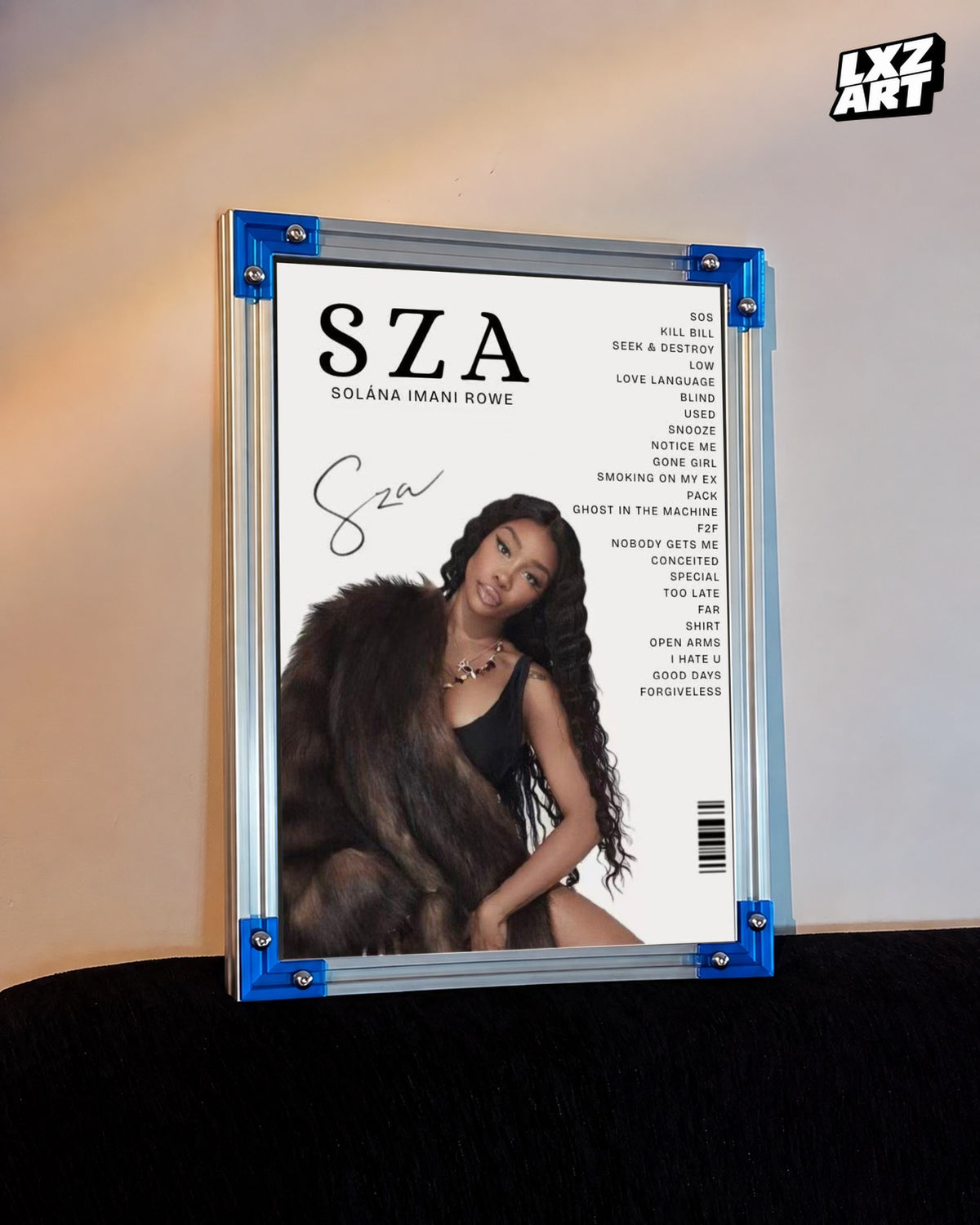 SZA SOS Album Poster | Unframed Bedroom Wall Art — LXZART display 3; frame not included