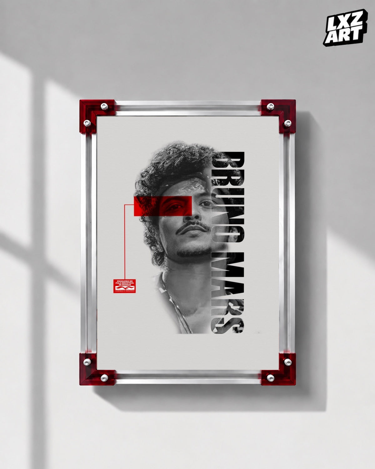 Bruno Mars Minimalist Portrait Wall Art Print — LXZART display 1; frame not included