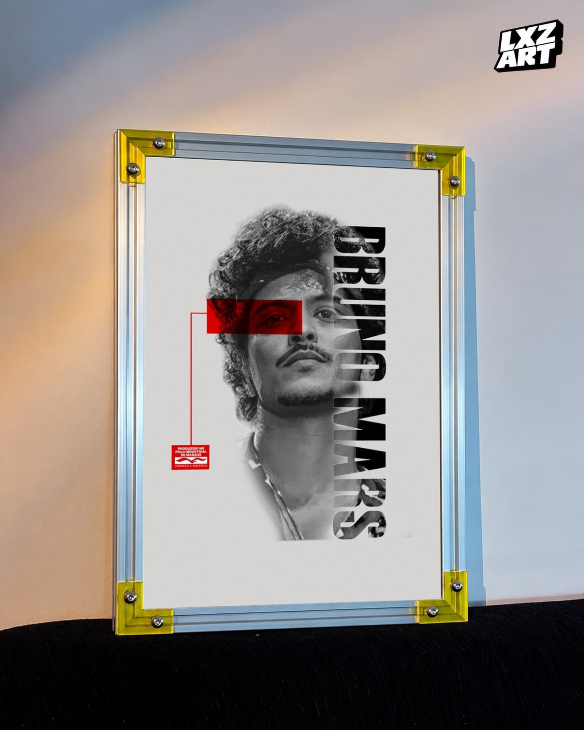 Bruno Mars Minimalist Portrait Wall Art Print — LXZART display 3; frame not included