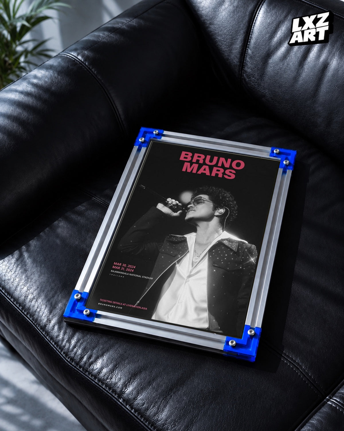 Bruno Mars Thailand Concert Poster Wall Art — LXZART display 2; frame not included