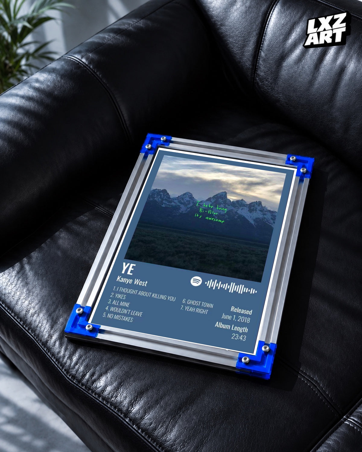 Kanye West Ye Album-Inspired Poster | Unframed Hip Hop Wall Art — LXZART display 2; frame not included