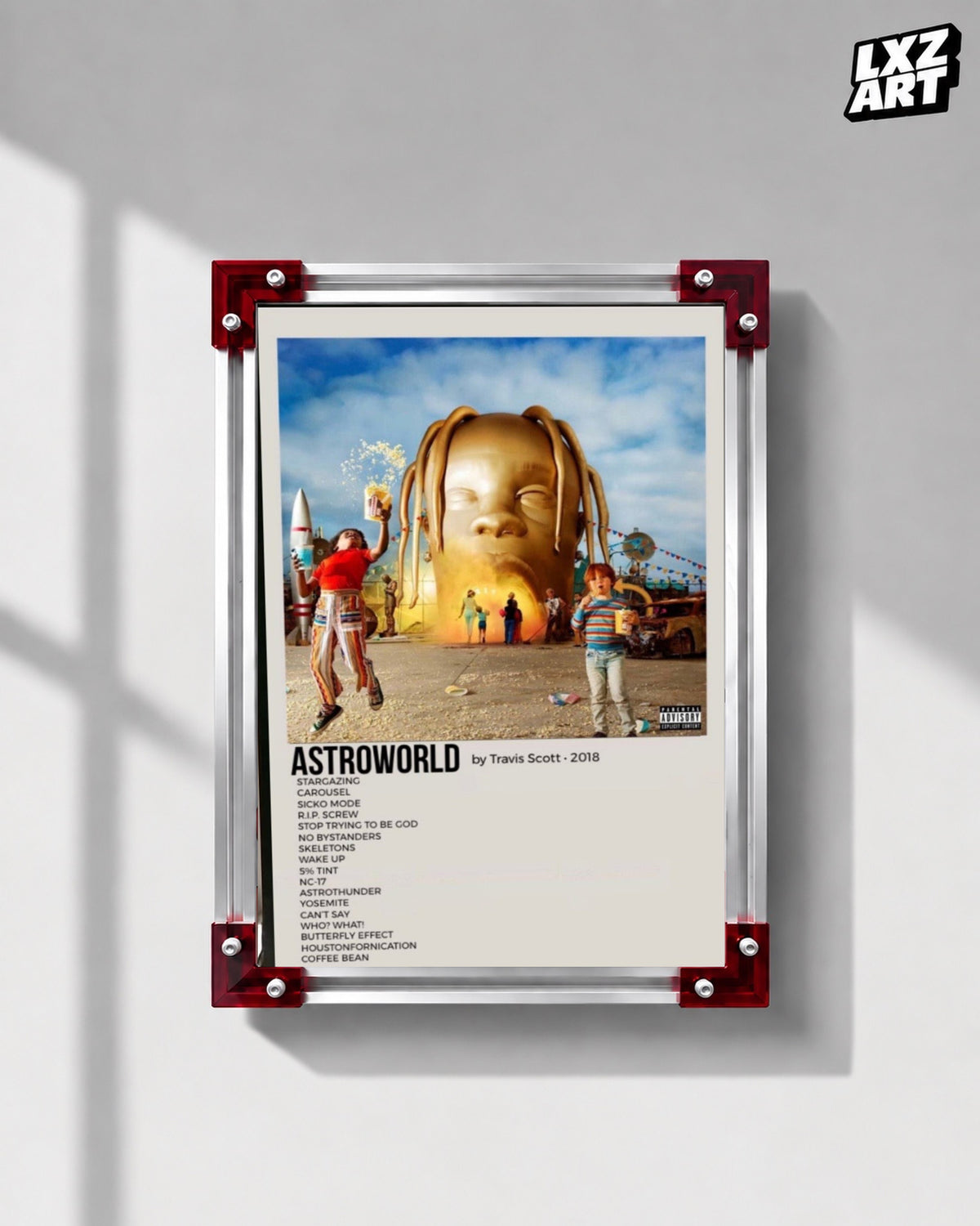 Travis Scott Astroworld Album Poster | Unframed Hip Hop Wall Art — LXZART display 1; frame not included