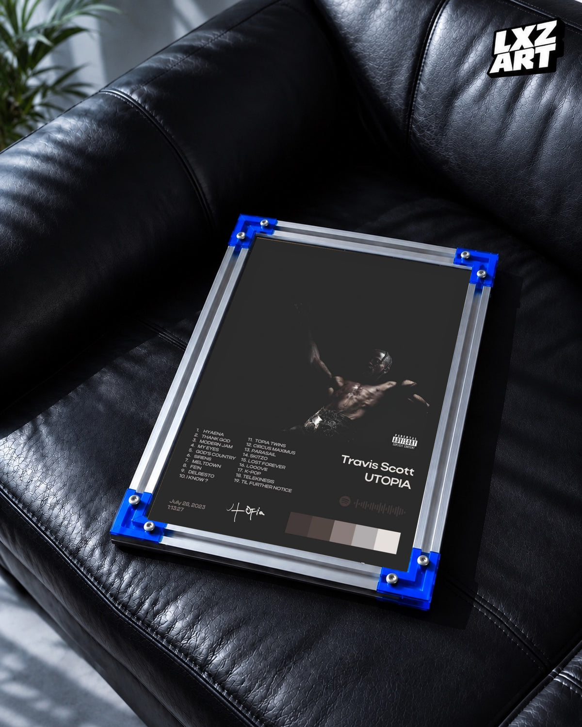 Travis Scott Utopia Tracklist Poster | Unframed Bedroom Wall Art — LXZART display 2; frame not included