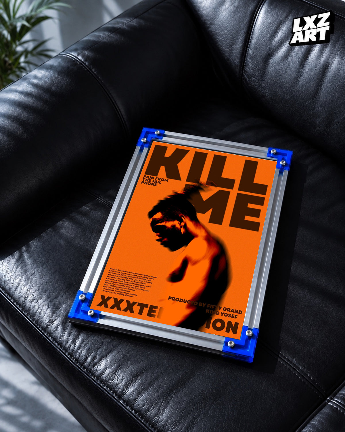 XXXTentacion Kill Me Pain From The Jail Phone Poster | Unframed Emo Rap Wall Art — LXZART display 2; frame not included