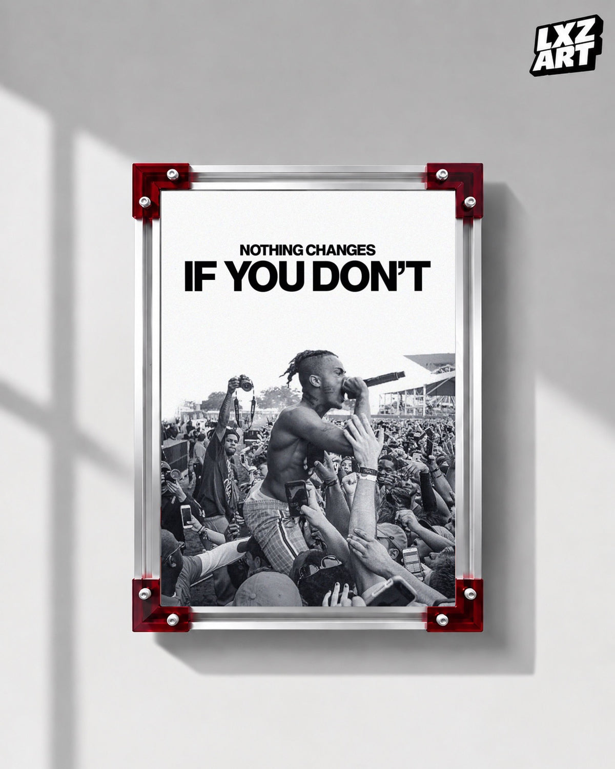 XXXTentacion Nothing Changes Concert Poster | Unframed Hip Hop Wall Art — LXZART display 1; frame not included