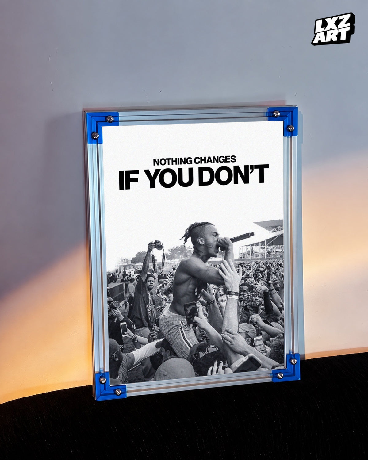 XXXTentacion Nothing Changes Concert Poster | Unframed Hip Hop Wall Art — LXZART display 3; frame not included
