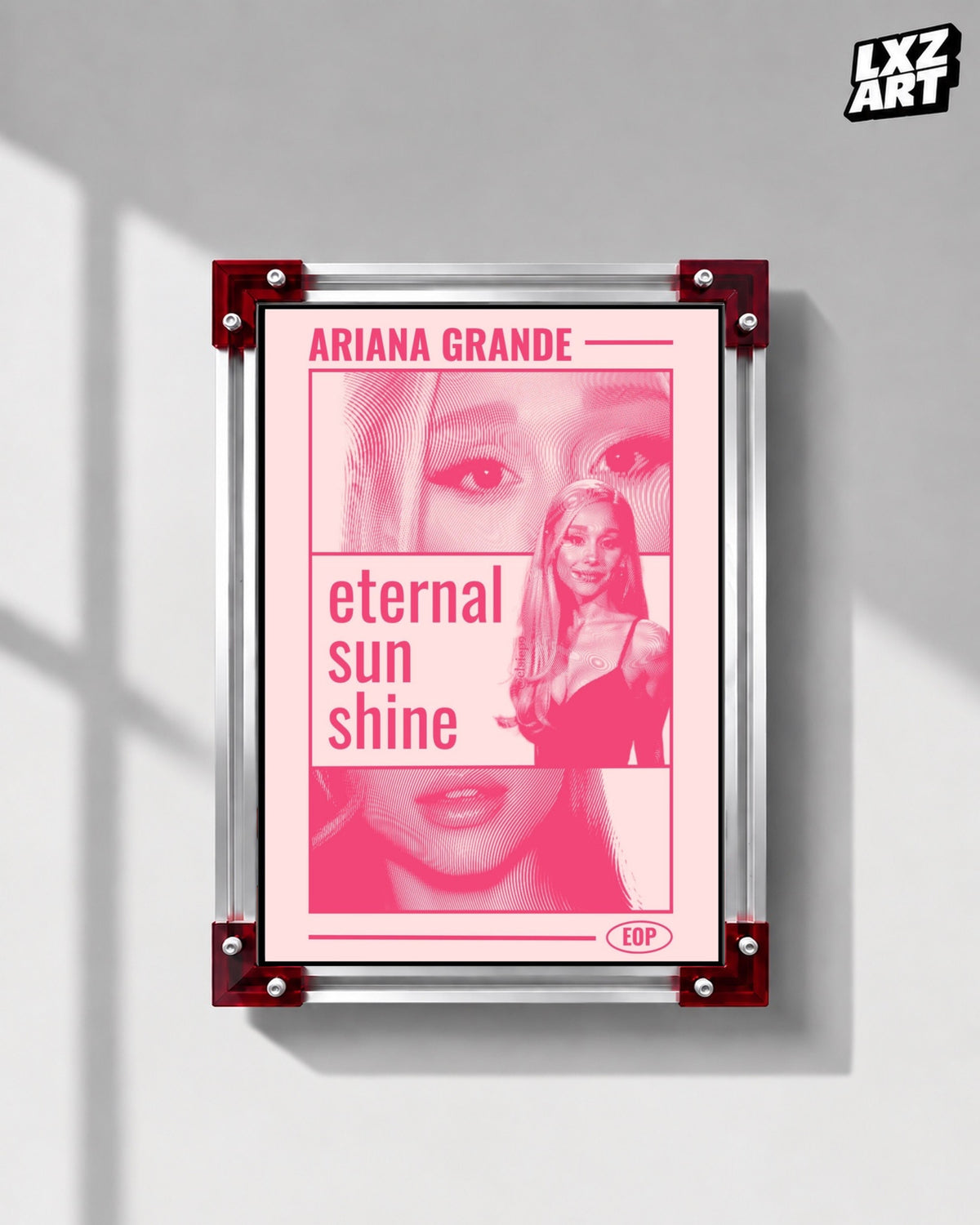 Ariana Grande Eternal Sunshine Pink Portrait Poster | Unframed Bedroom Wall Art — LXZART display 1; frame not included