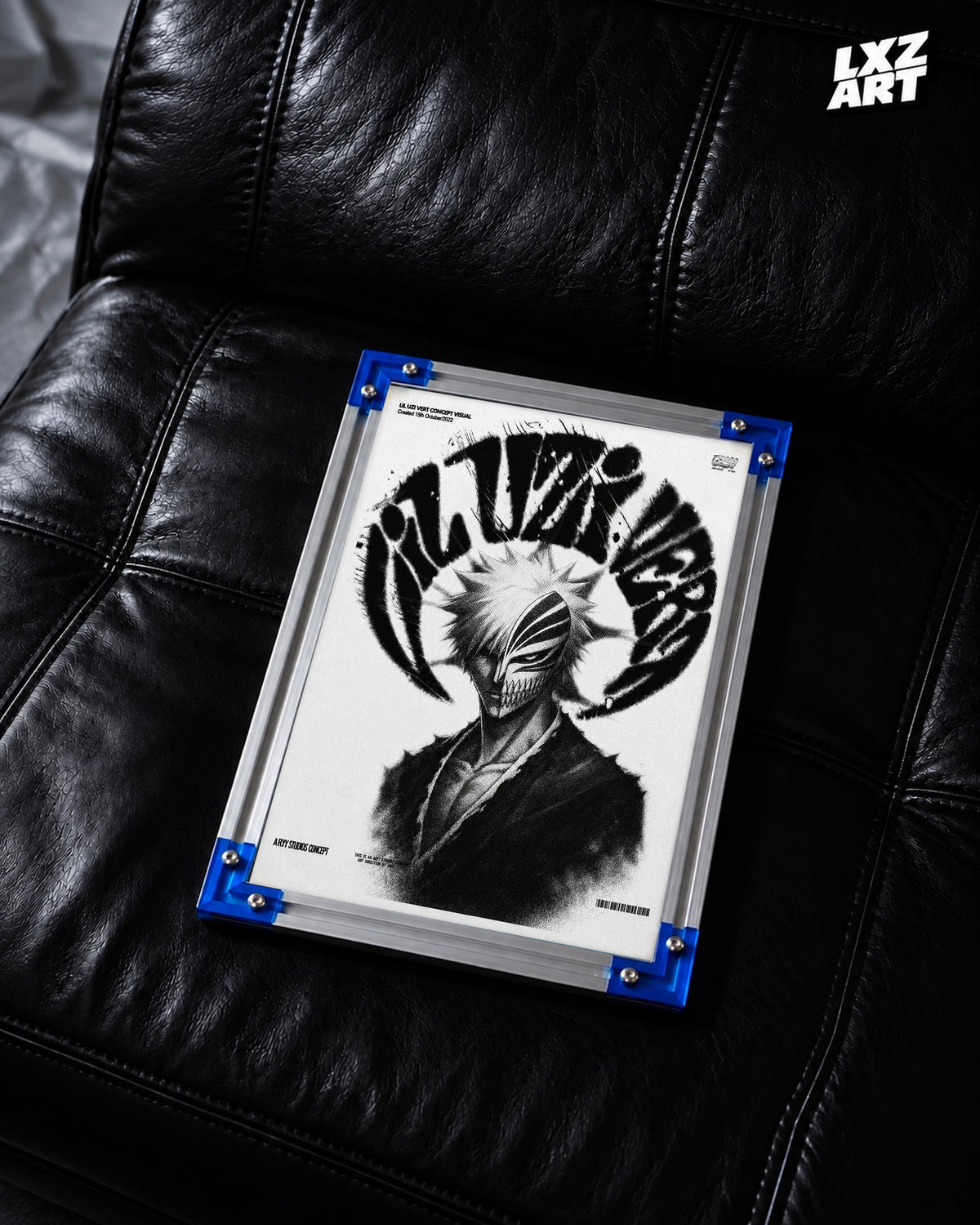 Lil Uzi Vert Anime Wall Art - Ichigo Kurosaki Bleach Concept Visual Poster — LXZART display 2; frame not included