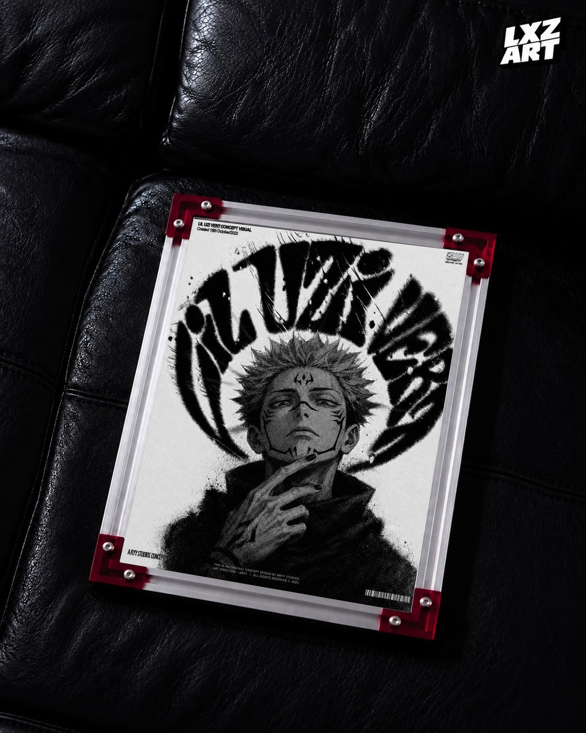 Lil Uzi Vert Anime Wall Art - Ryomen Sukuna Jujutsu Kaisen Concept Visual Poster — LXZART display 2; frame not included