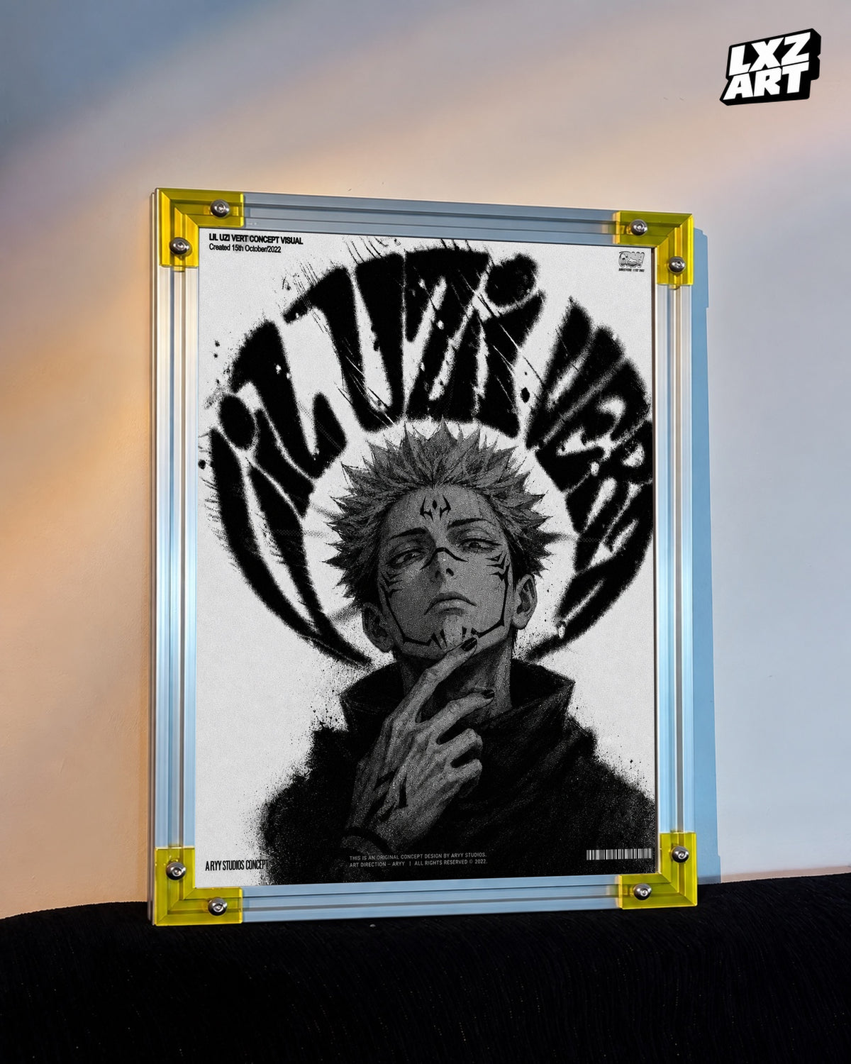 Lil Uzi Vert Anime Wall Art - Ryomen Sukuna Jujutsu Kaisen Concept Visual Poster — LXZART display 3; frame not included