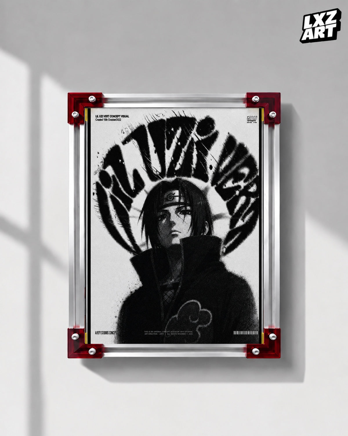 Lil Uzi Vert Anime Wall Art - Itachi Uchiha Naruto Concept Visual Poster — LXZART display 1; frame not included