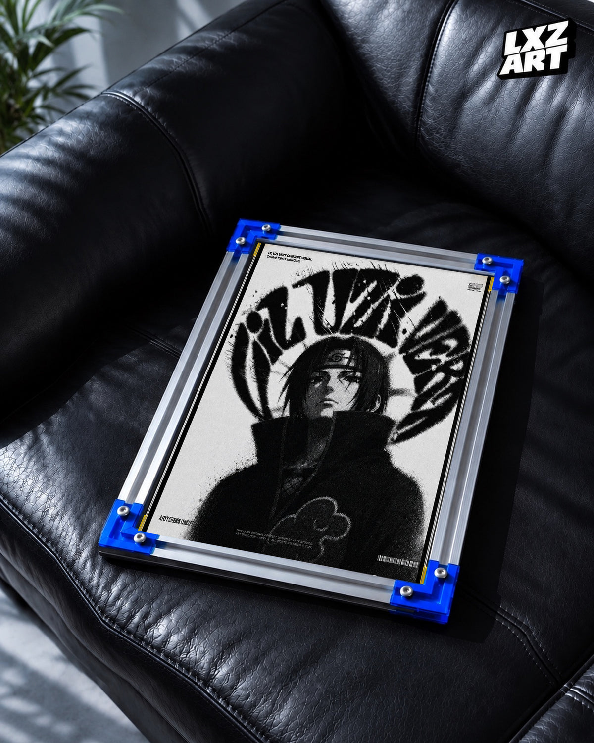 Lil Uzi Vert Anime Wall Art - Itachi Uchiha Naruto Concept Visual Poster — LXZART display 2; frame not included
