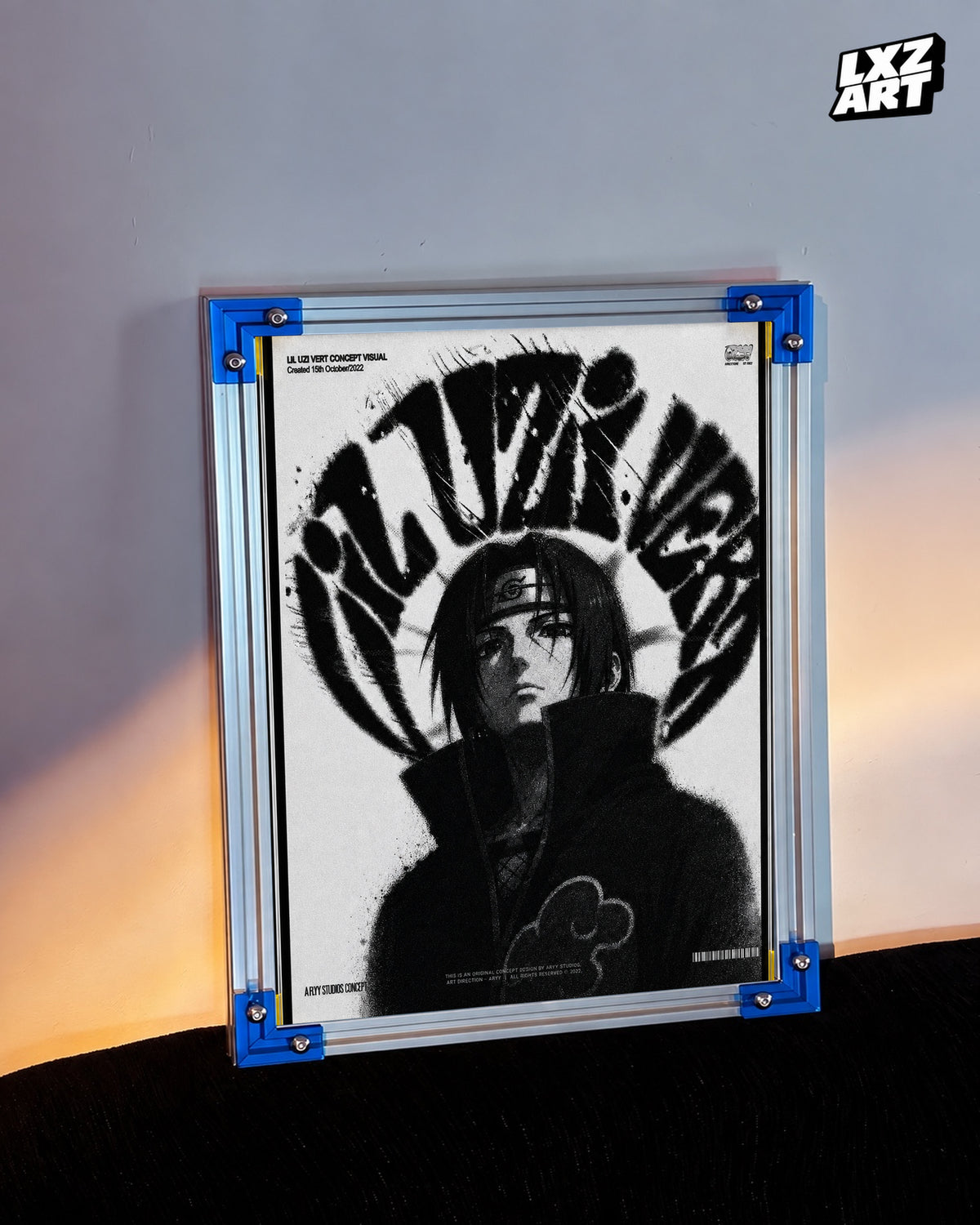 Lil Uzi Vert Anime Wall Art - Itachi Uchiha Naruto Concept Visual Poster — LXZART display 3; frame not included