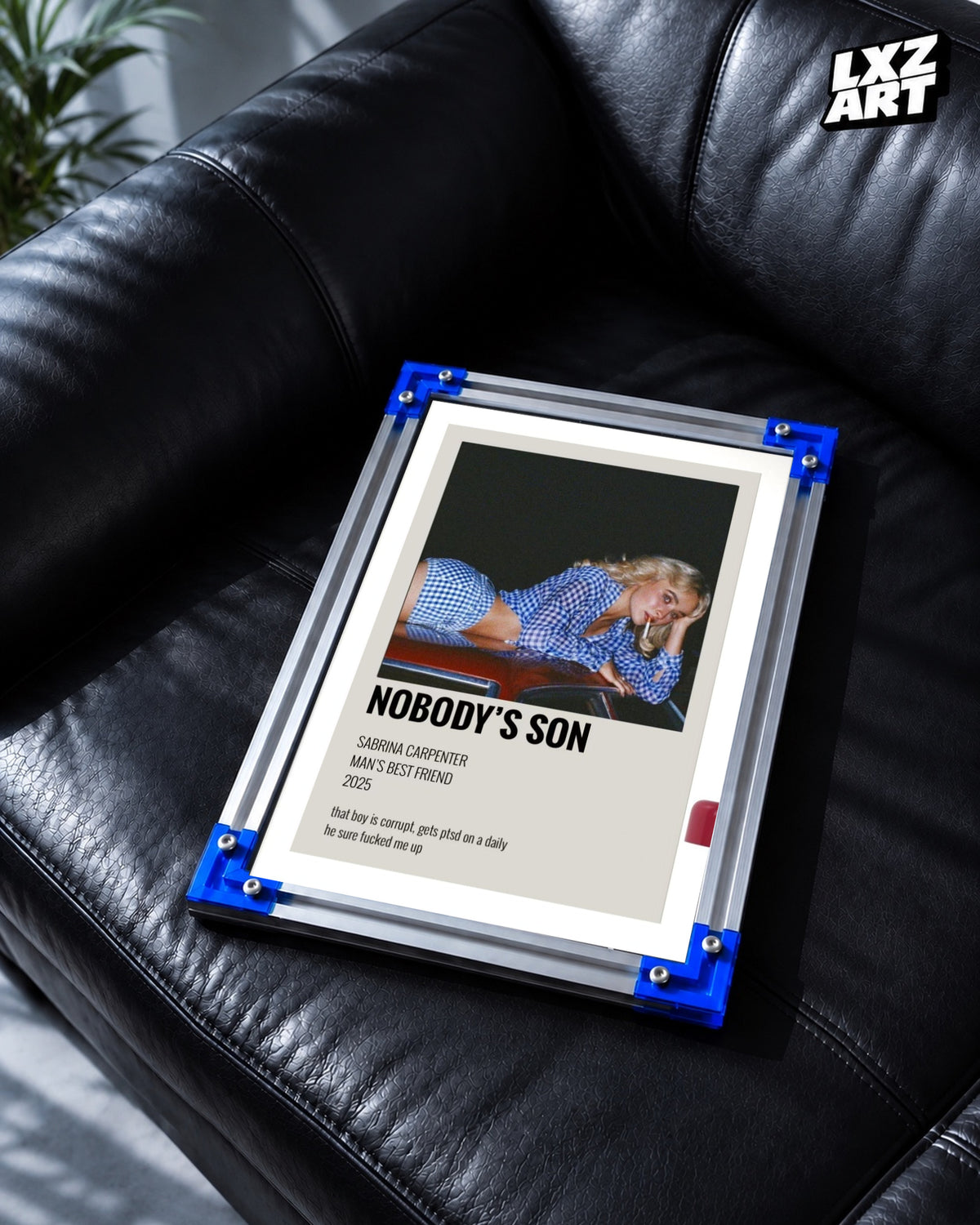 Sabrina Carpenter Nobody’s Son Poster | Unframed Bedroom Wall Art — LXZART display 2; frame not included
