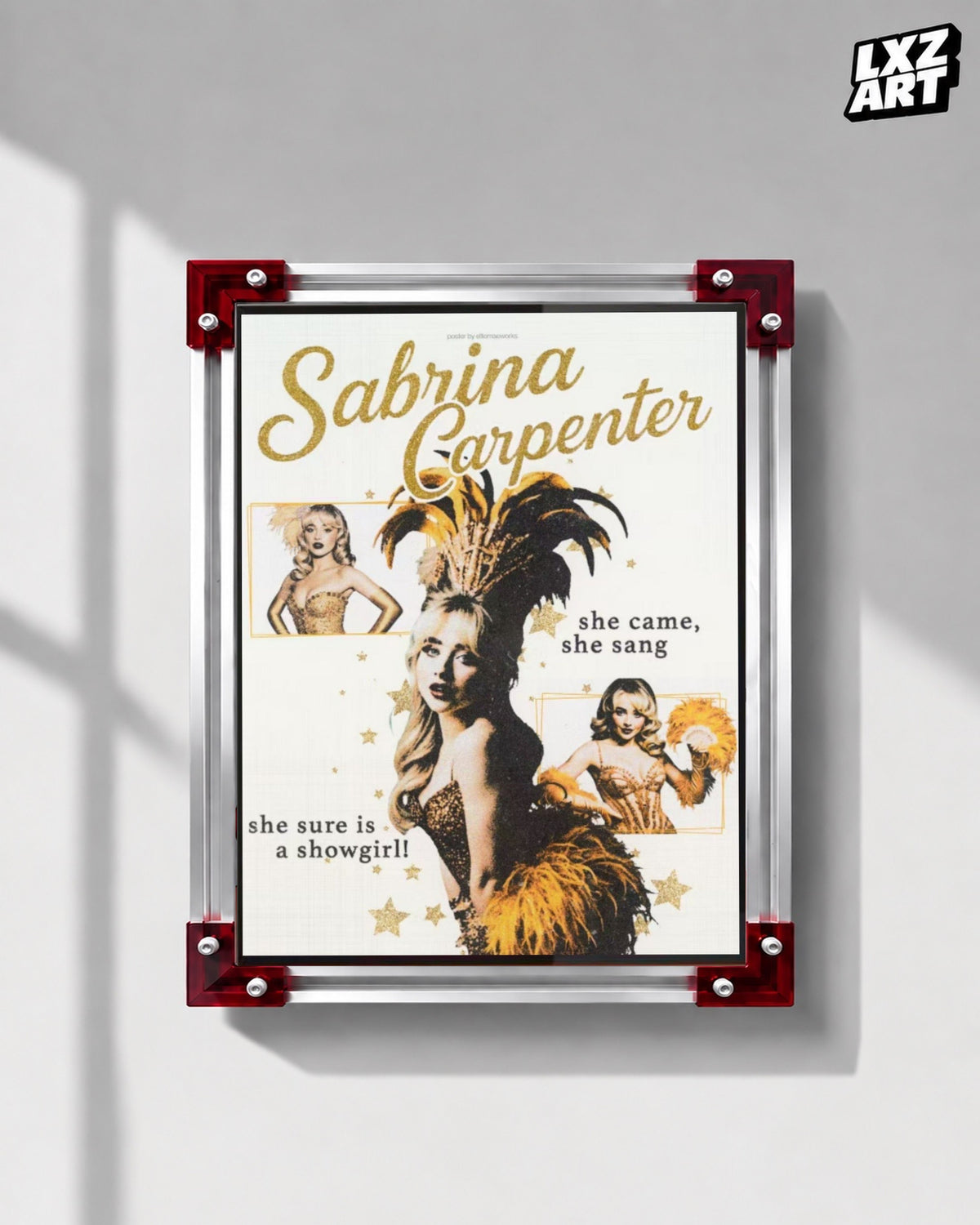 Sabrina Carpenter Showgirl Performance Poster | Unframed Bedroom Wall Art — LXZART display 1; frame not included