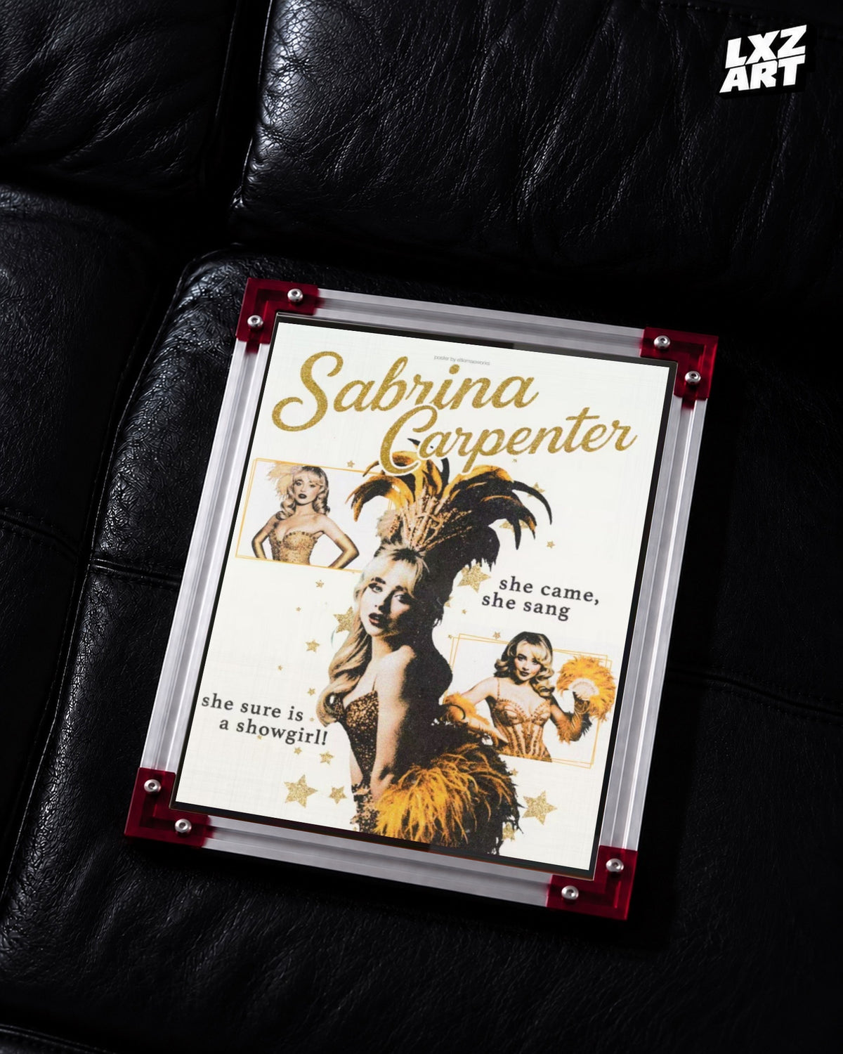 Sabrina Carpenter Showgirl Performance Poster | Unframed Bedroom Wall Art — LXZART display 2; frame not included