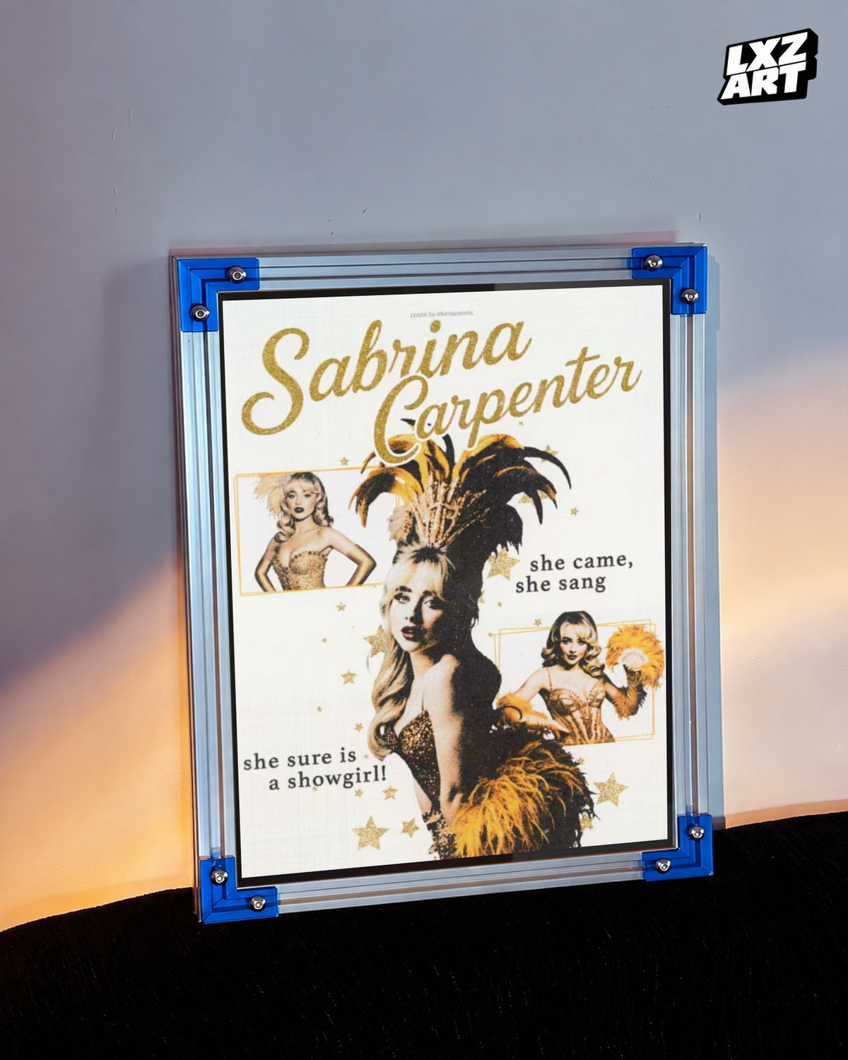 Sabrina Carpenter Showgirl Performance Poster | Unframed Bedroom Wall Art — LXZART display 3; frame not included